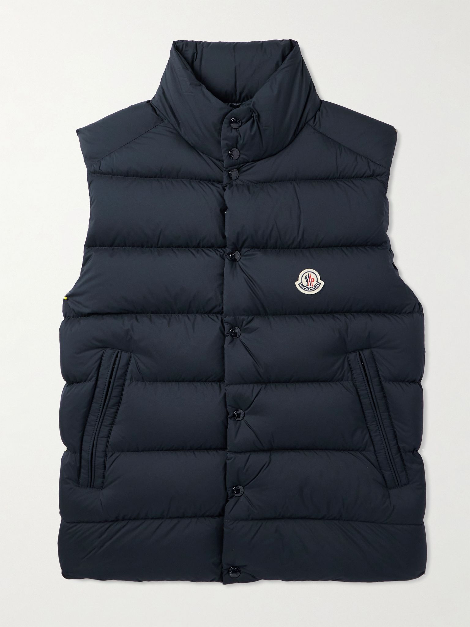 Tibb Logo-Appliquéd Quilted Shell Down Gilet Navy - 1