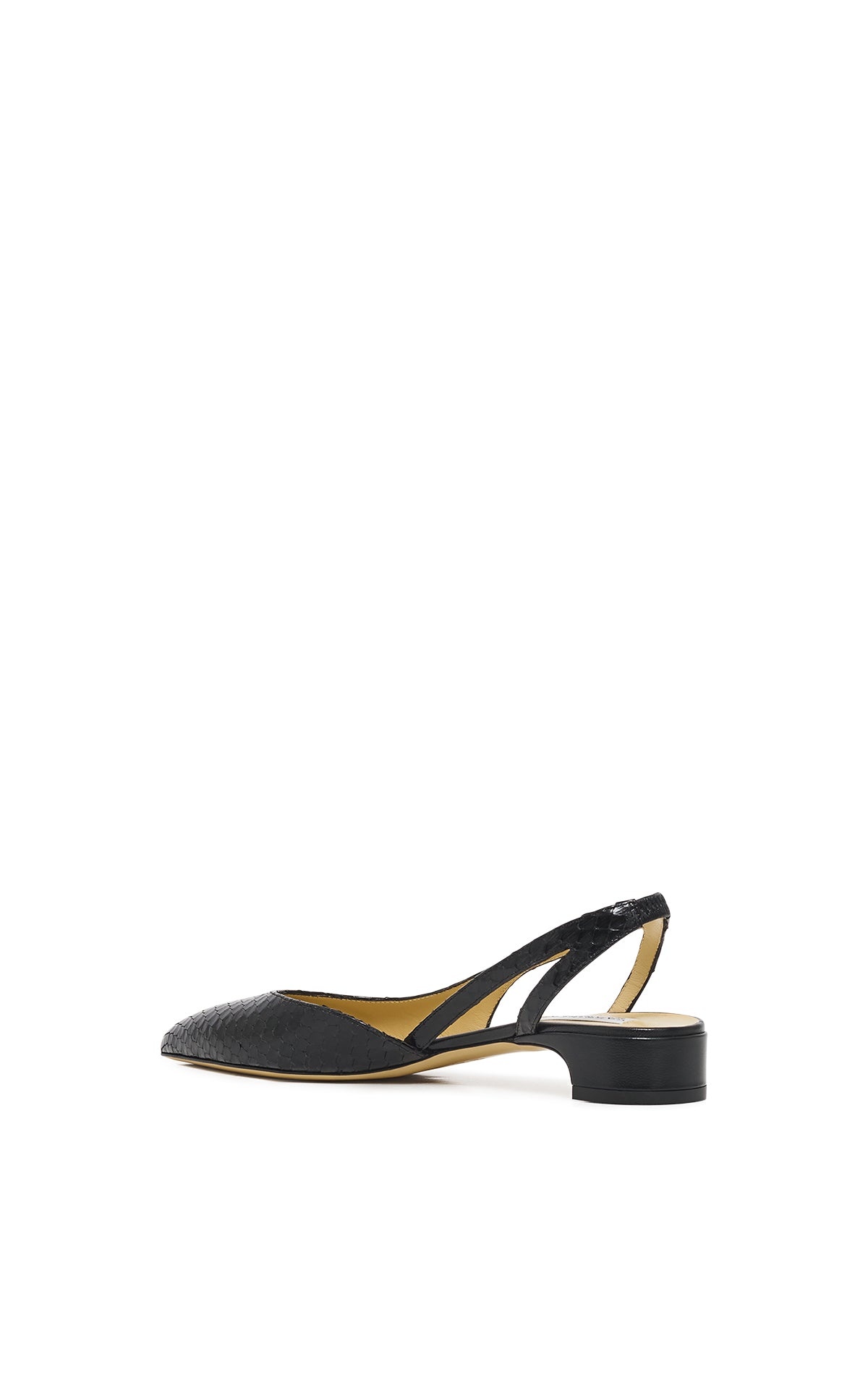 Delia Slingback Shoe in Black Snakeskin - 4