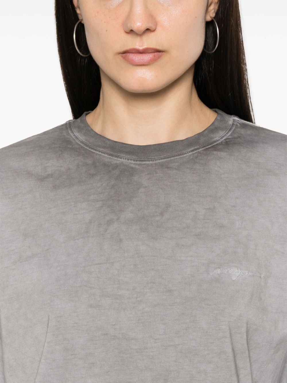 logo-embroidered cotton T-shirt - 5