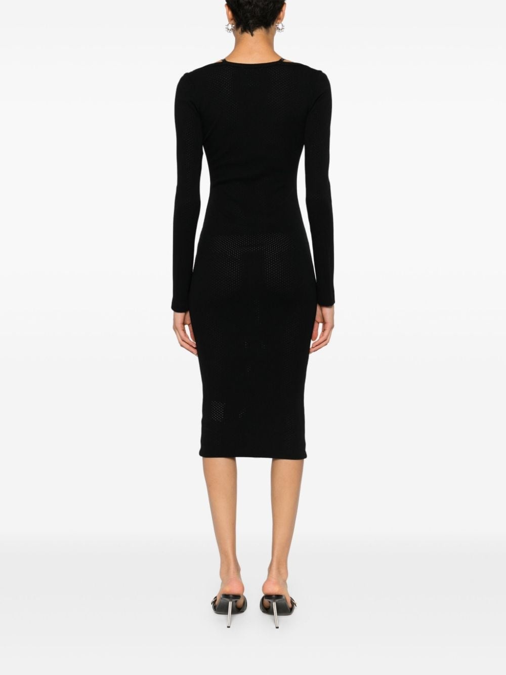 Baroque-buckles knitted midi dress - 4