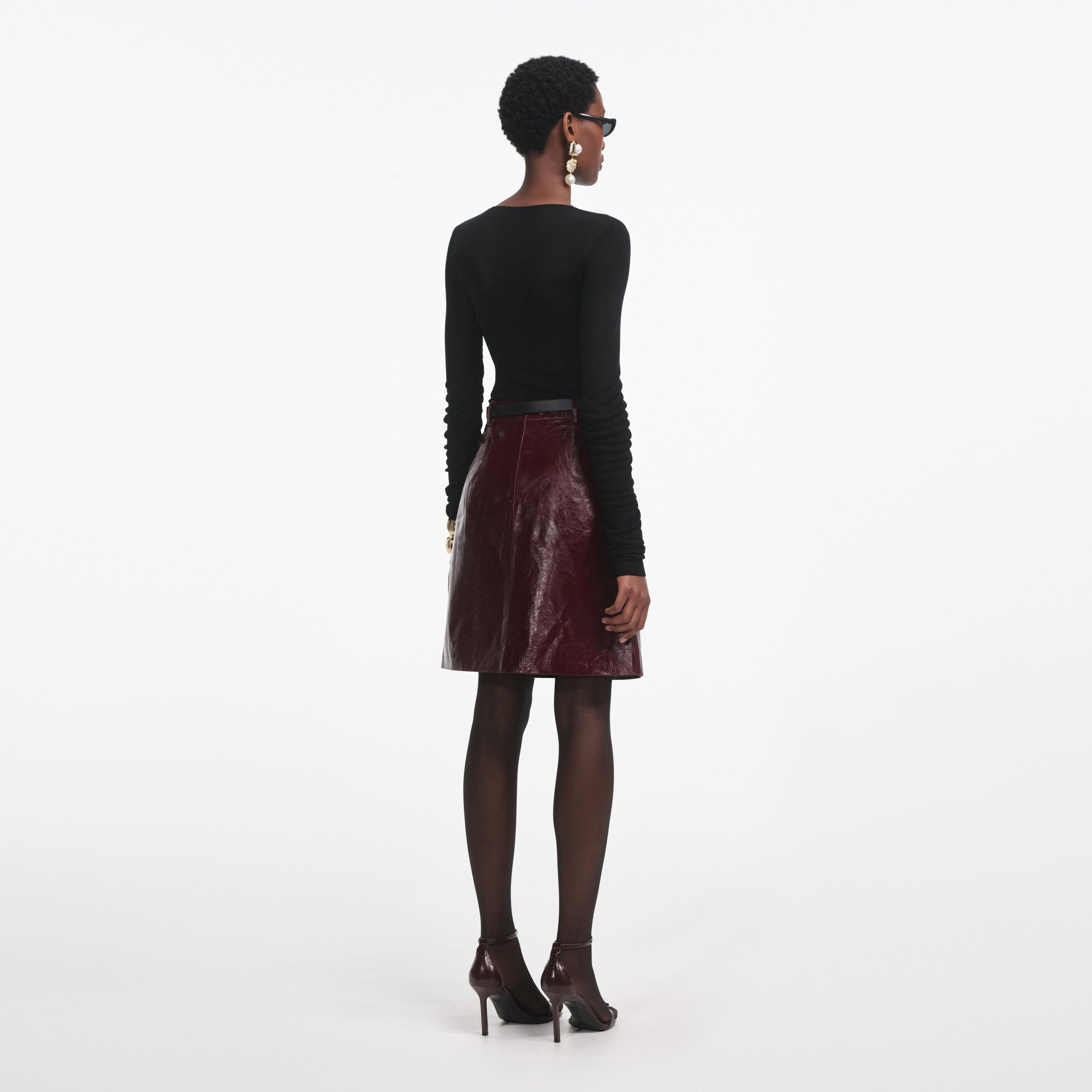Black Viscose Knit Top - 3