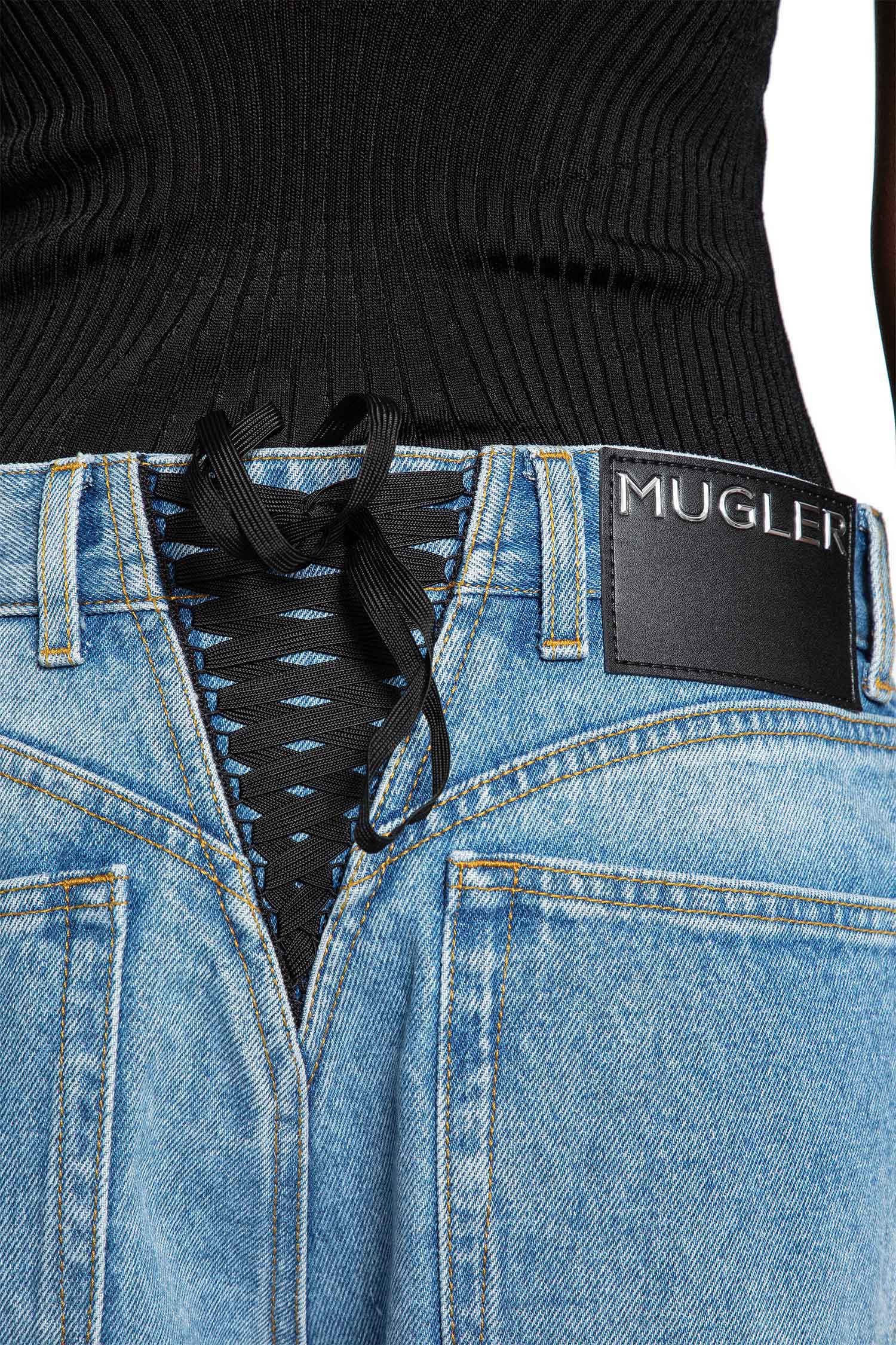 Laced-Up-Wide-Leg-Jeans - 4