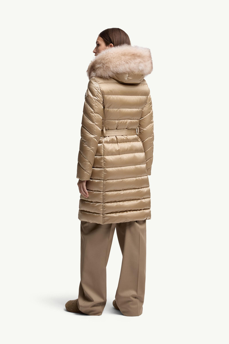 Leersie Hooded Shearling-Trimmed Long Down Jacket 5
