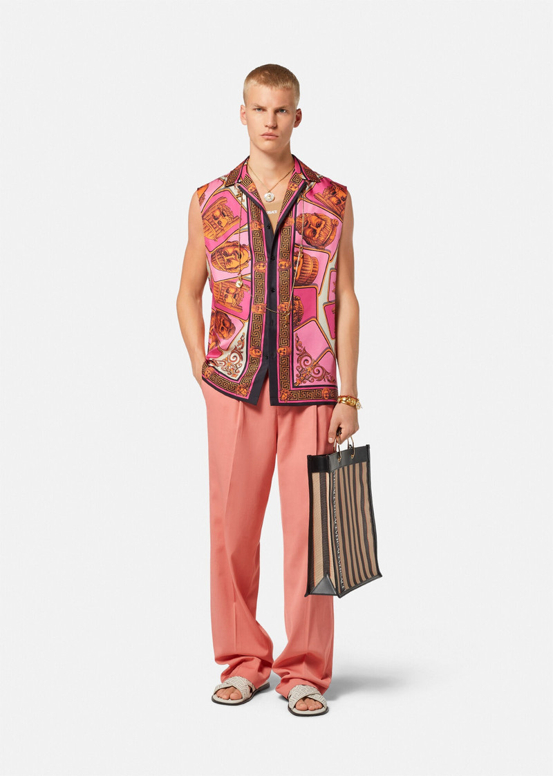 VERSACE Le Maschere Sleeveless Silk Shirt outlook