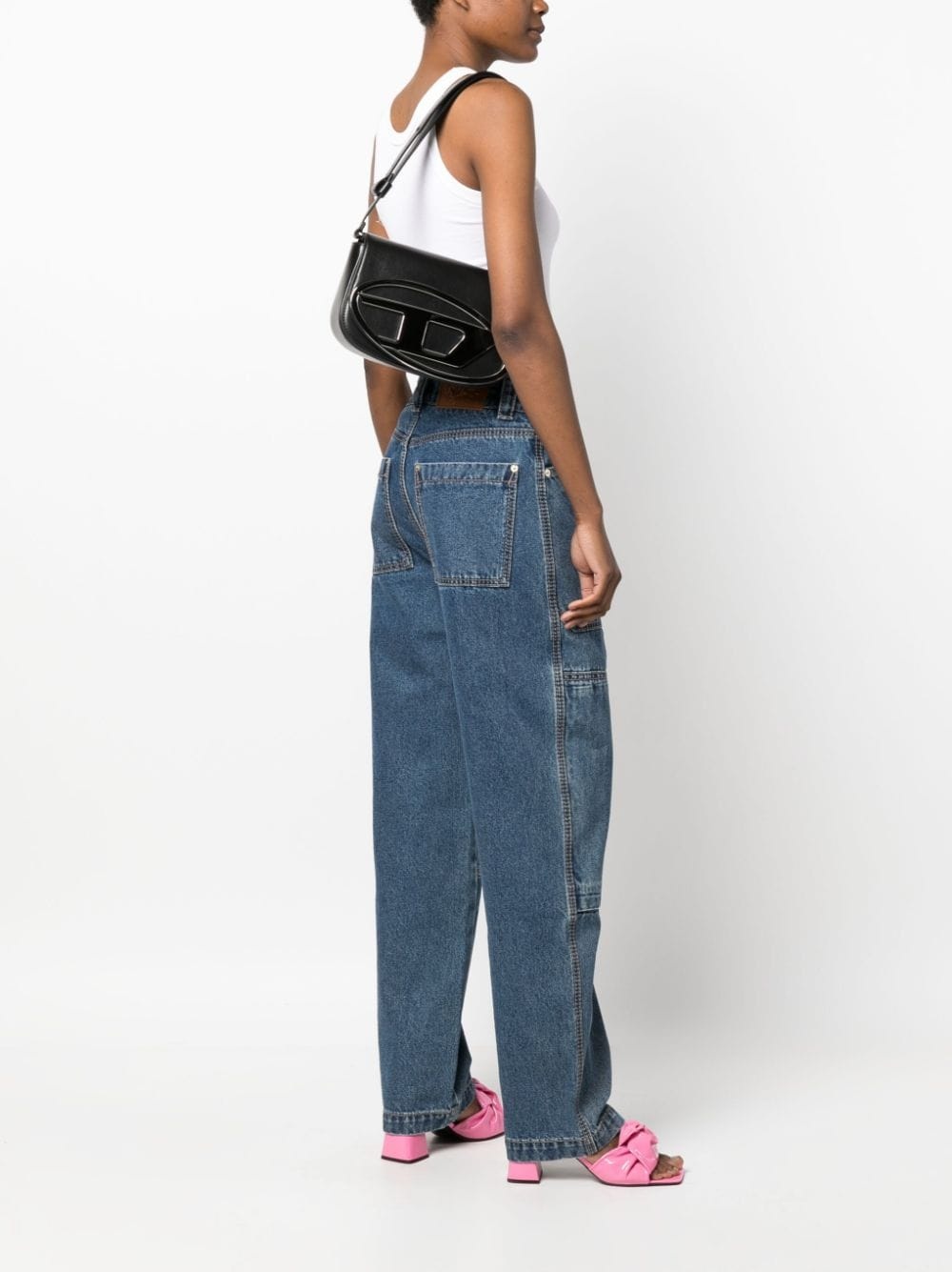 medium 1DR leather shoulder bag - 2