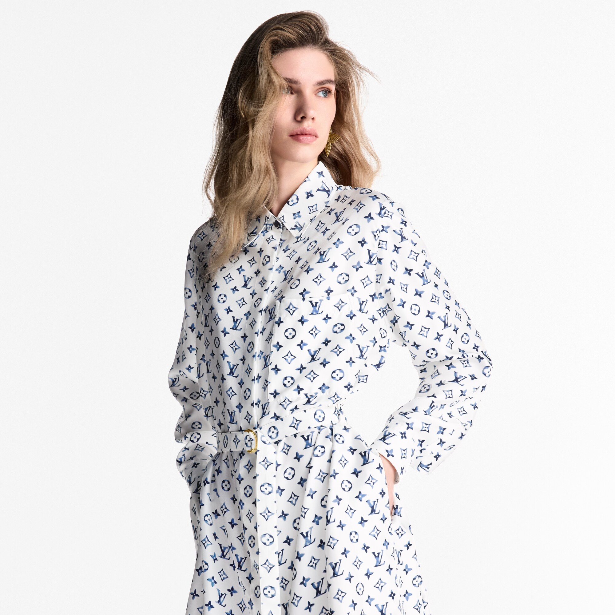 Aquarelle Monogram Shirt Dress - 2