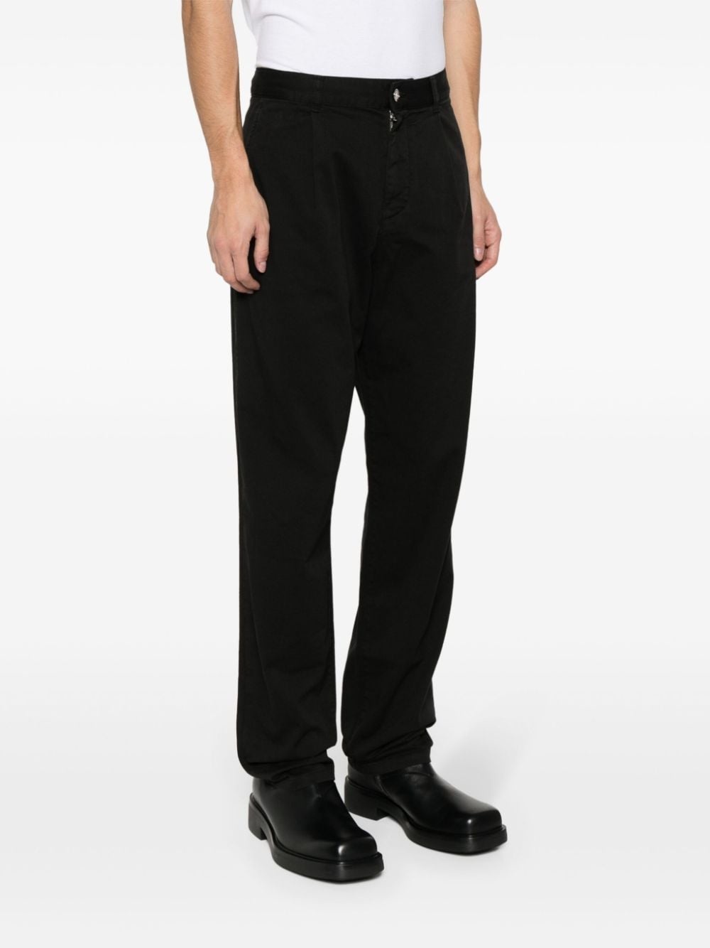 embroidered-motif chino trousers - 3