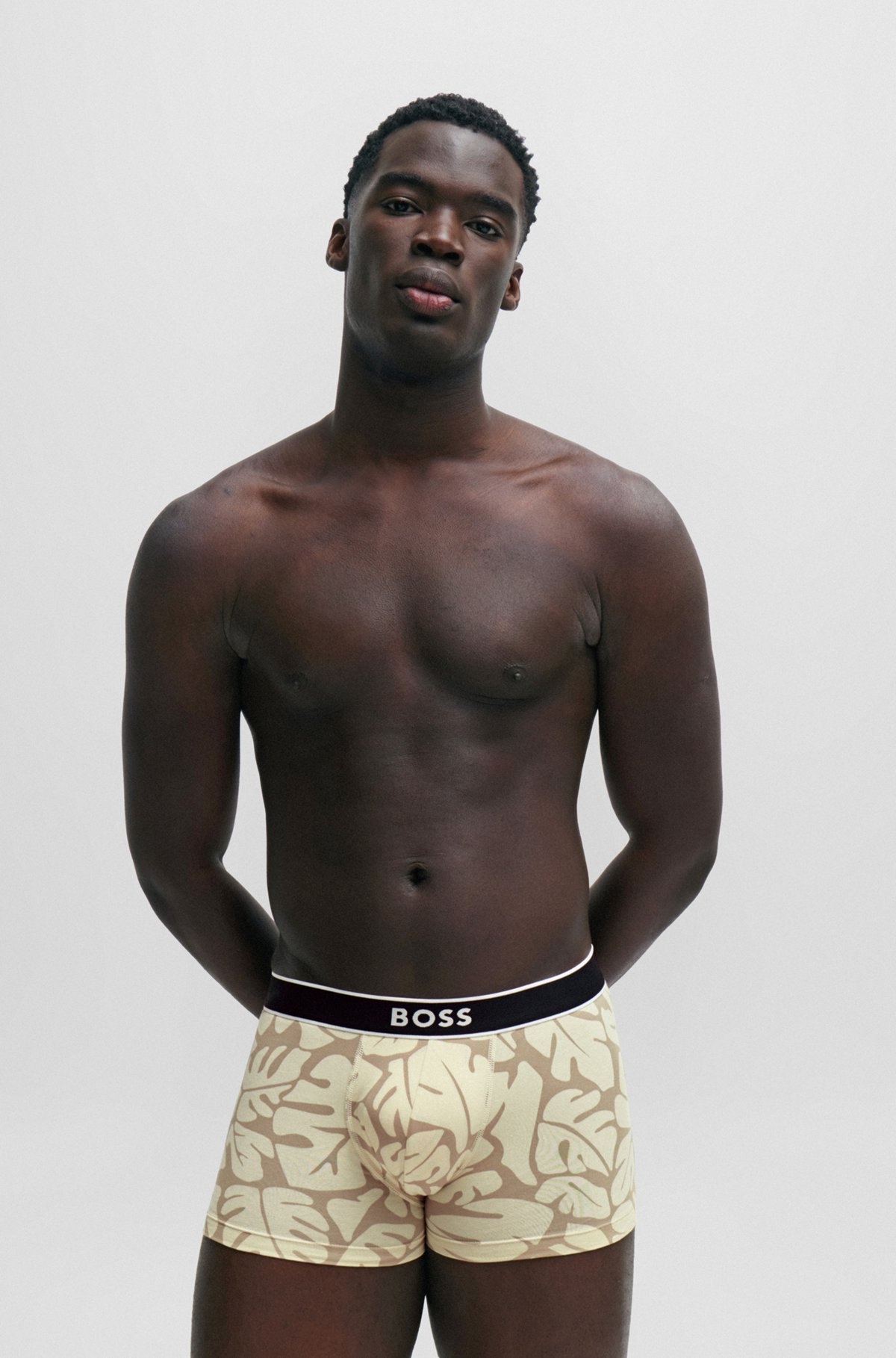 STRETCH-COTTON TRUNKS WITH SEASONAL PRINT AND LOGO WAISTBAND - 2
