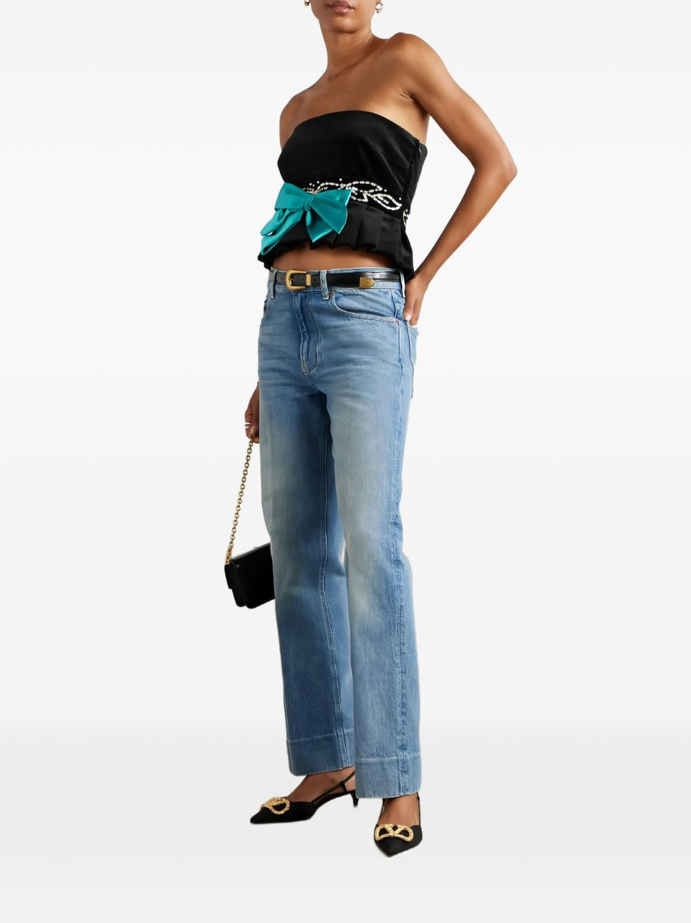 sequin-embellished bow blouse - 2