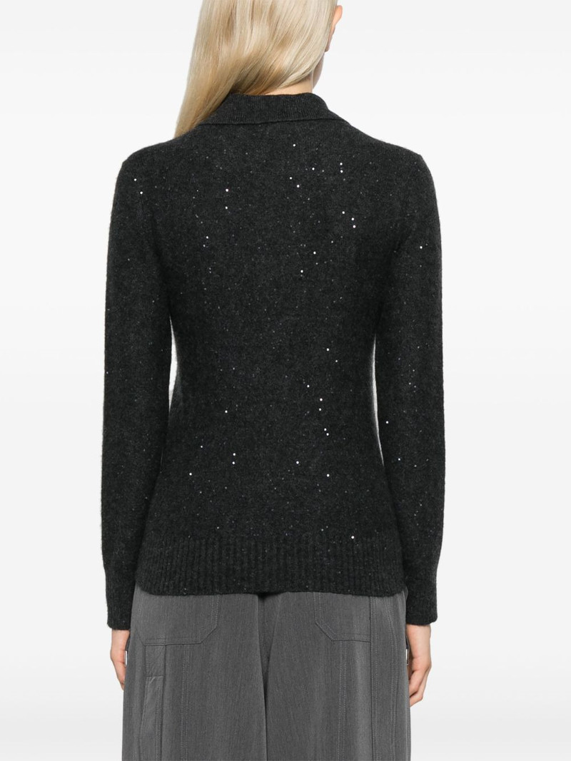 sequin-embellished polo sweater 4
