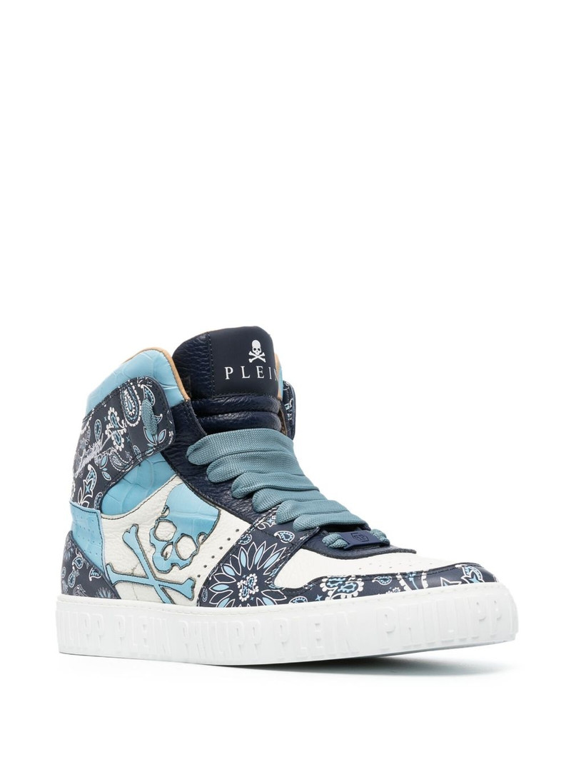 PHILIPP PLEIN paisley-print hi-top sneakers outlook