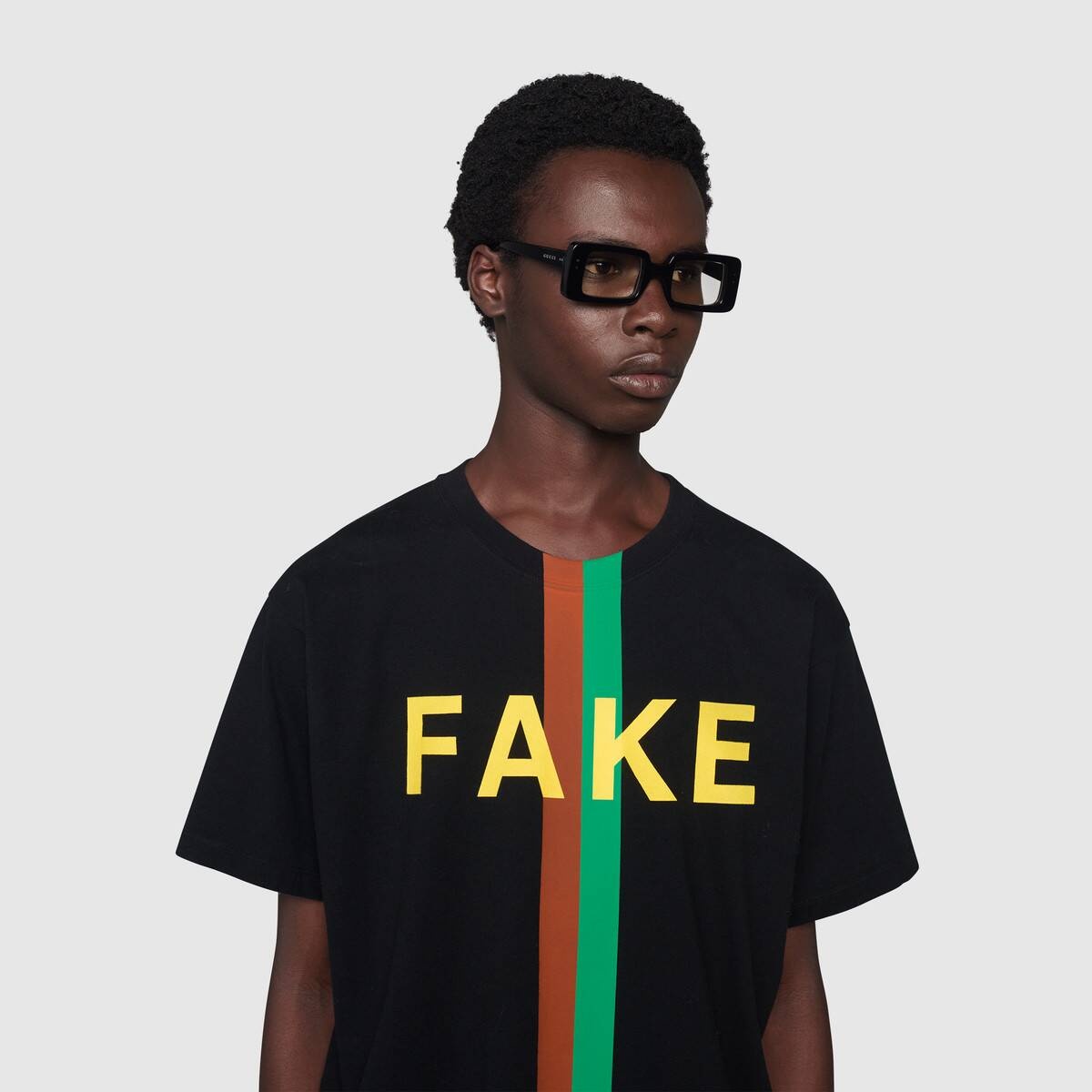 'Fake/Not' print oversize T-shirt - 10