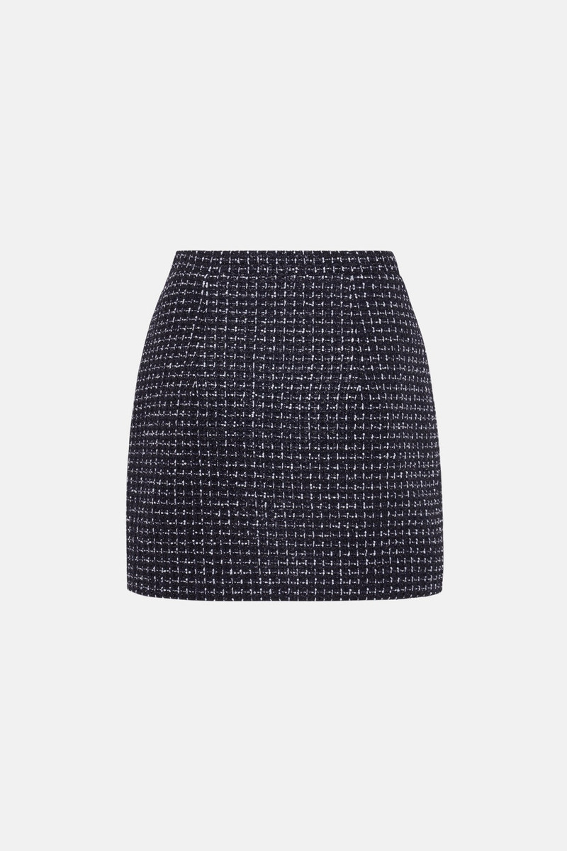 SEQUIN CHECKED TWEED MINI SKIRT 2