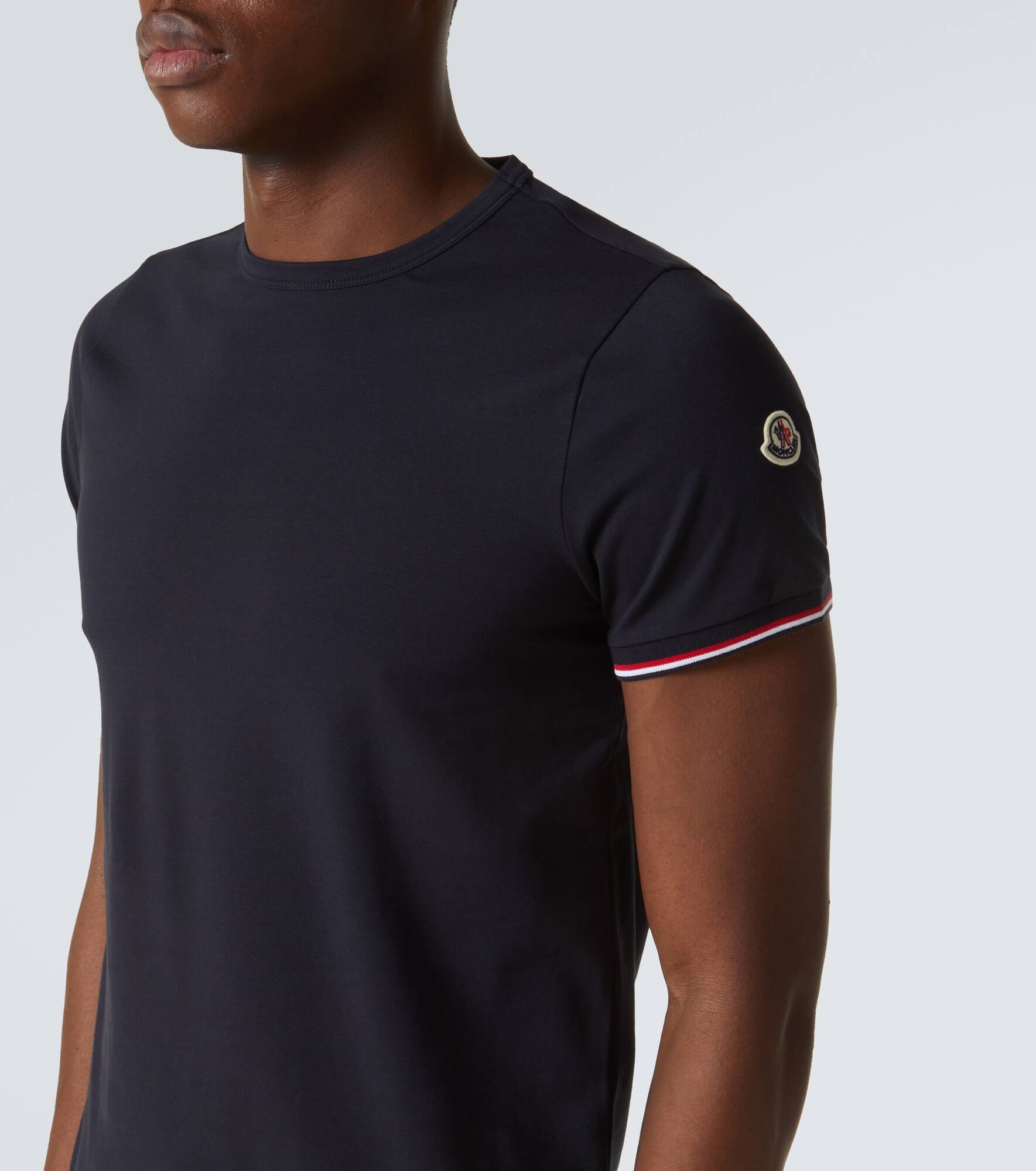 Tricolor cotton-blend jersey T-shirt - 5