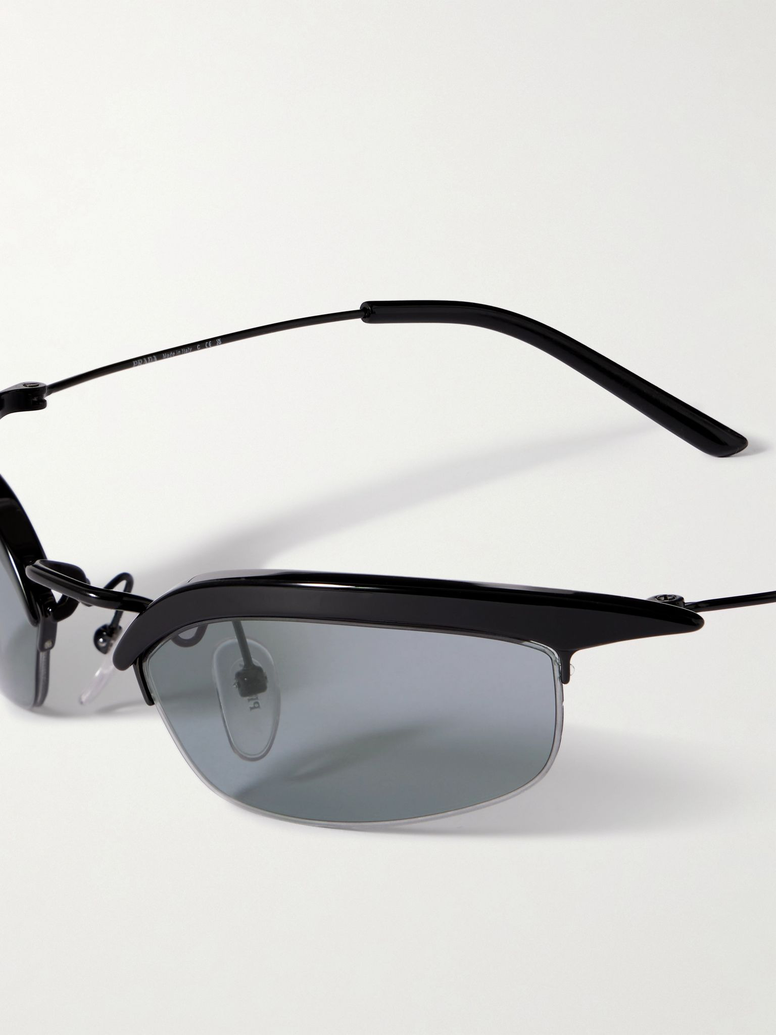 D-frame acetate and metal sunglasses Black - 4