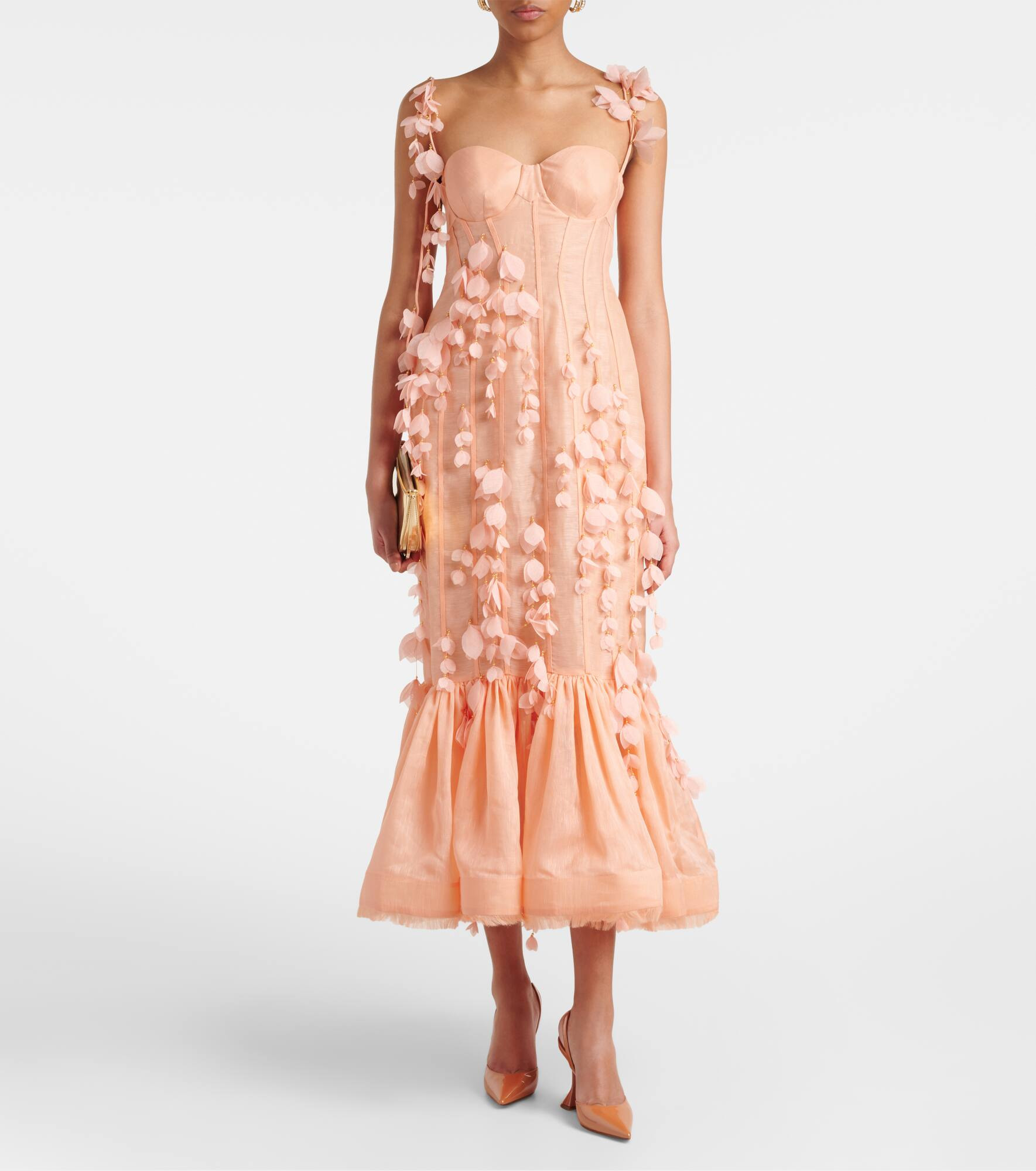 Dawning linen and silk midi dress - 2