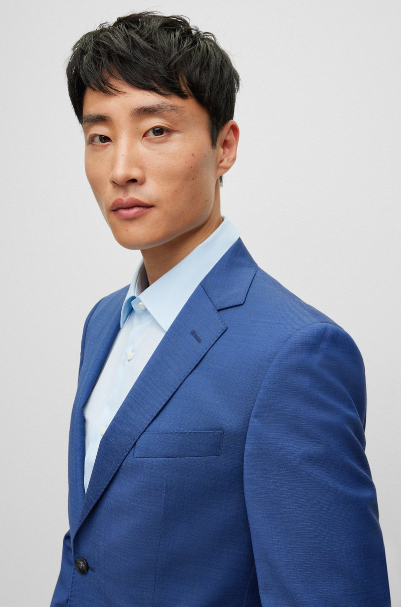 REGULAR-FIT SUIT IN A MICRO-PATTERNED WOOL BLEND 5