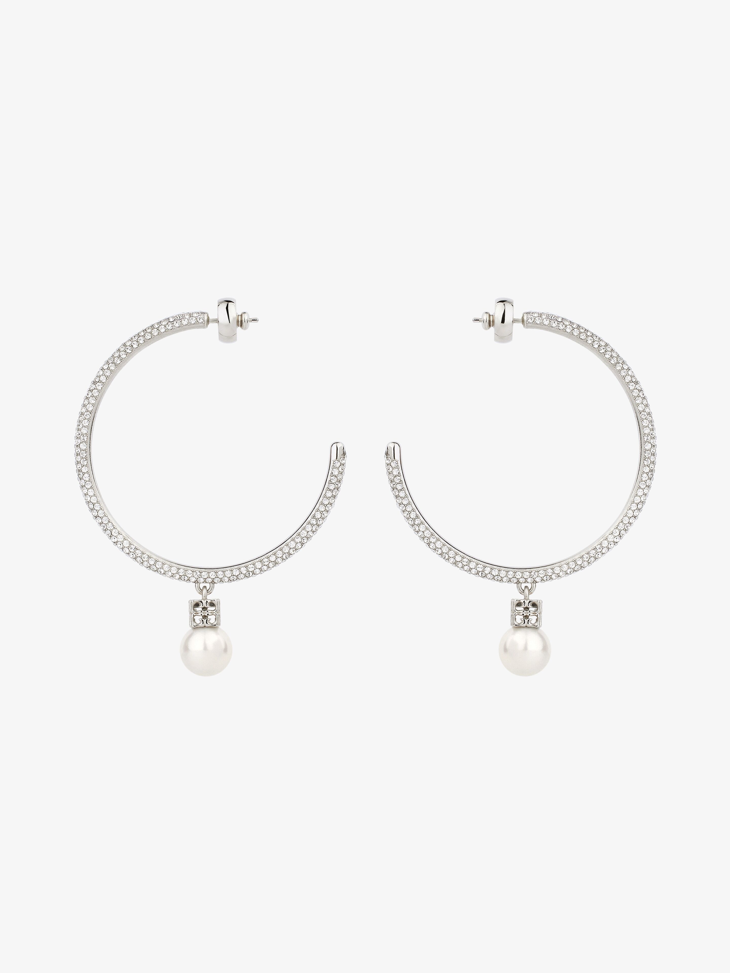 PEARL EARRINGS IN METAL WITH CRYSTALS - 4
