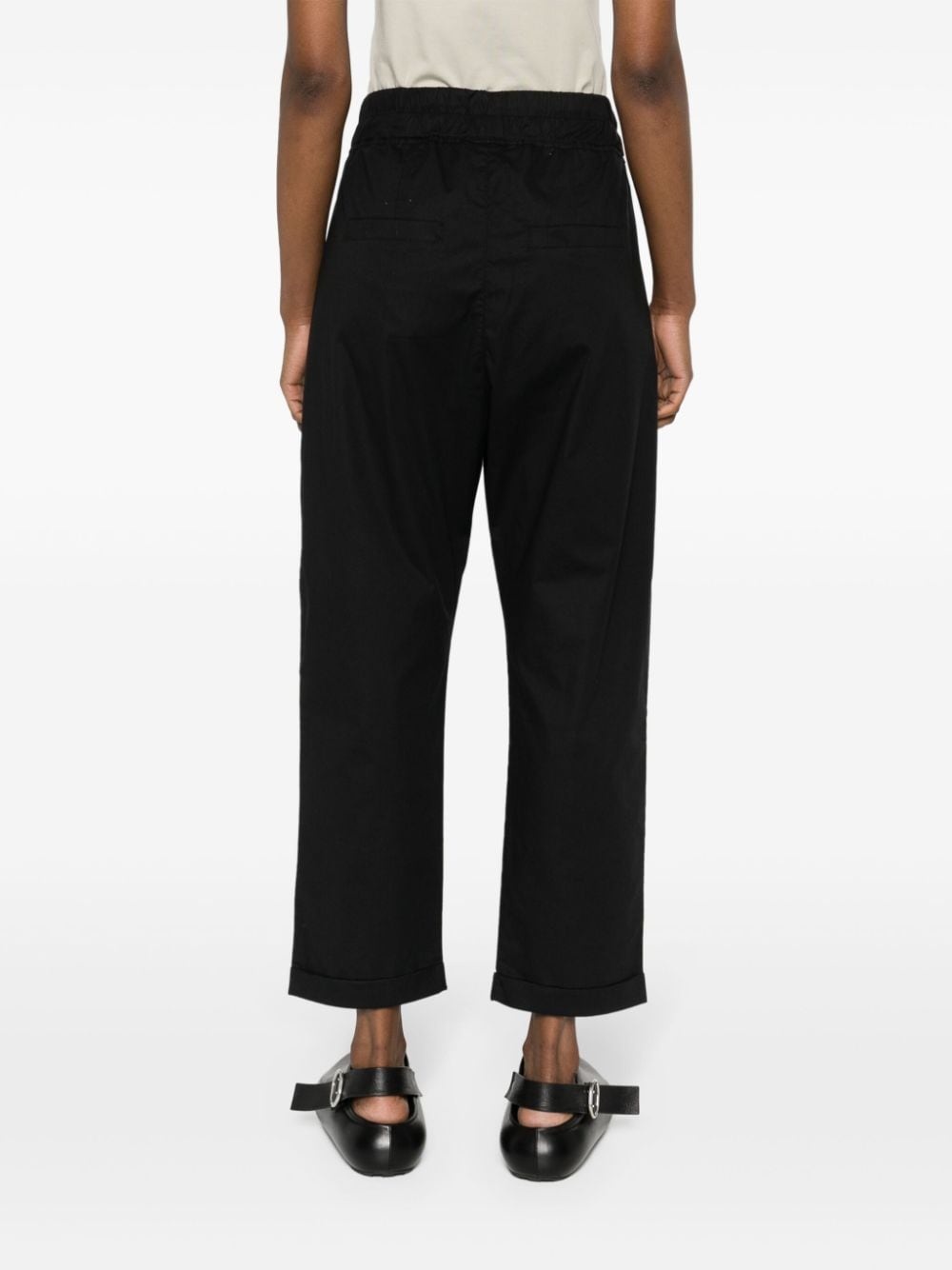 drop-crotch straight-leg cropped trousers - 4