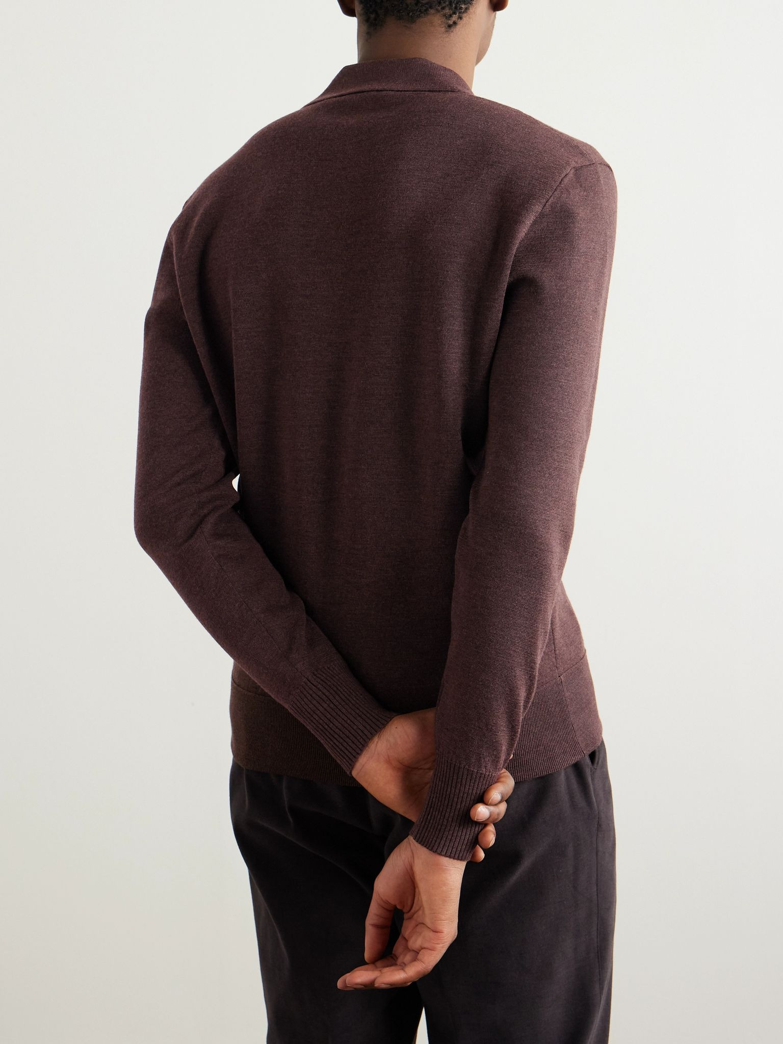 Aspen Virgin Wool Polo Shirt Brown - 4