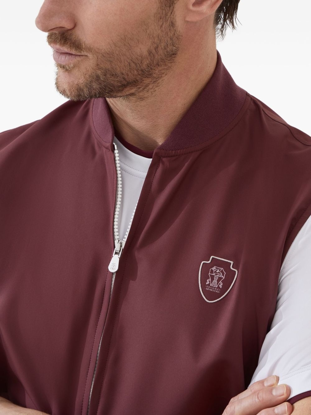 zip-front logo vest - 4