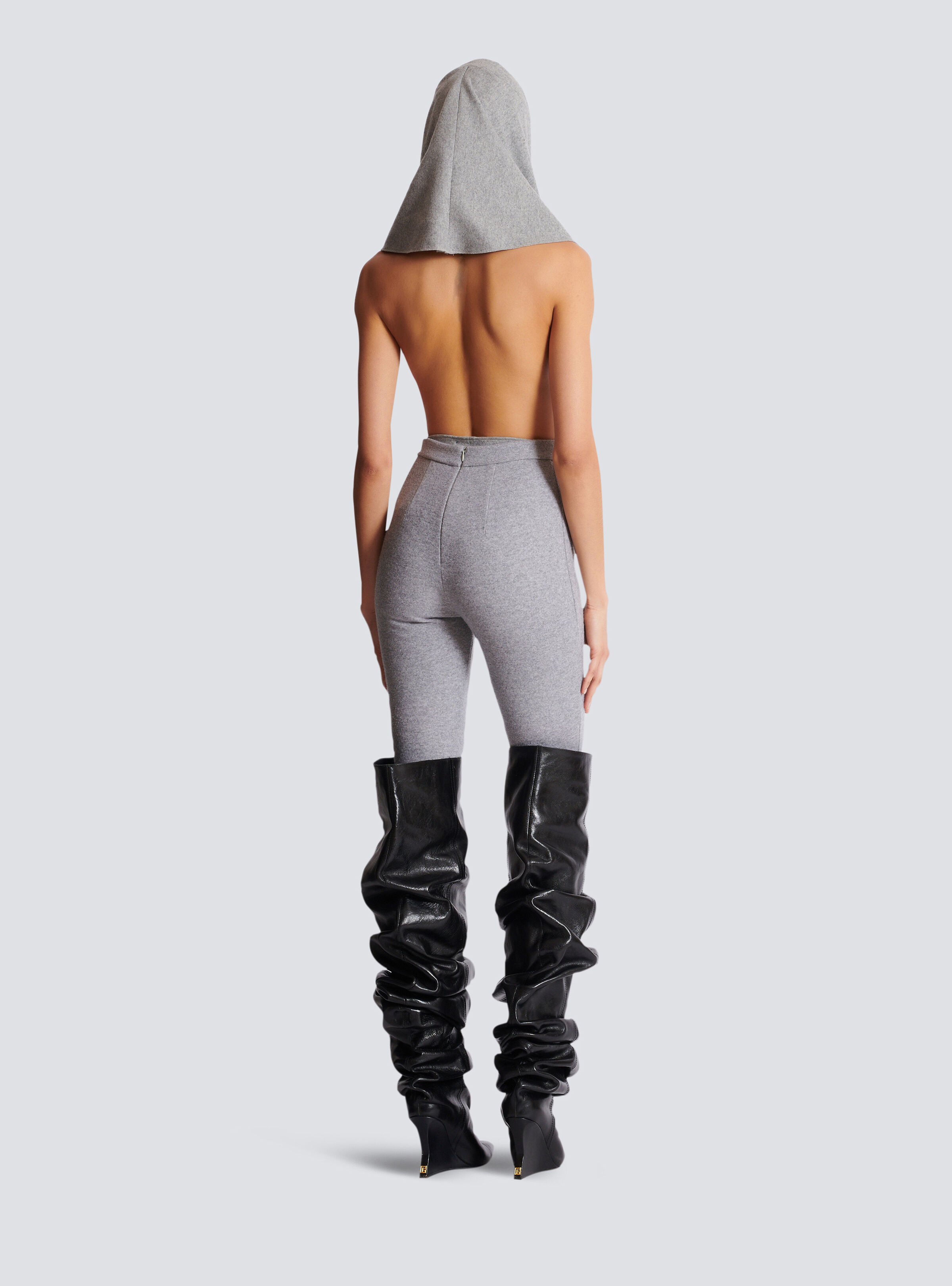 Draped bodysuit with hood - 4