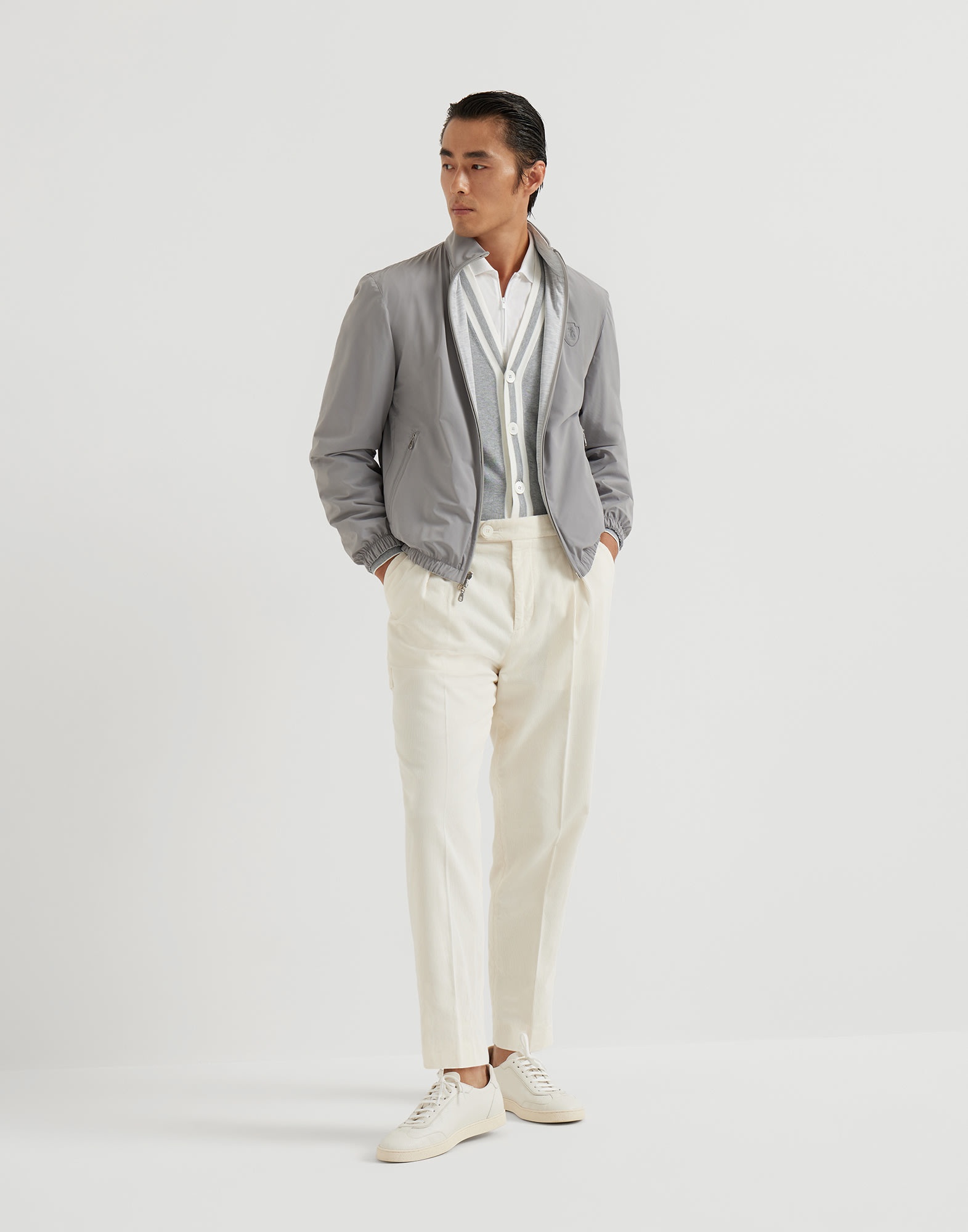 Garment-dyed trousers in cotton narrow wale corduroy with tee holder - 4