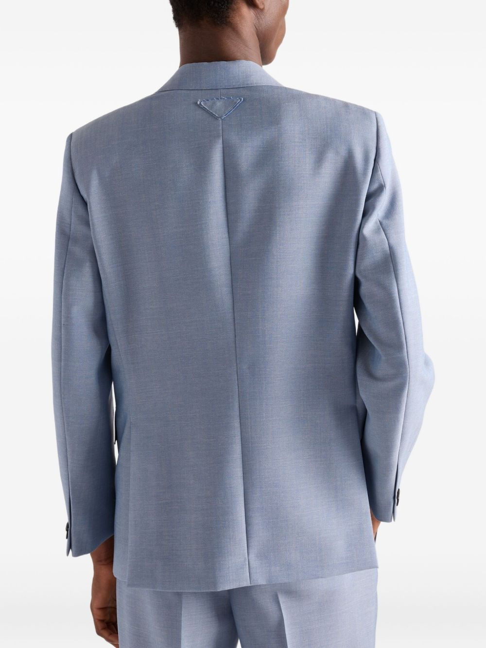 notch-lapel linen blazer - 3