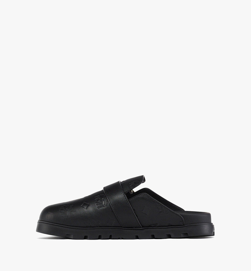 MCM Flat Mule in Monogram Leather outlook