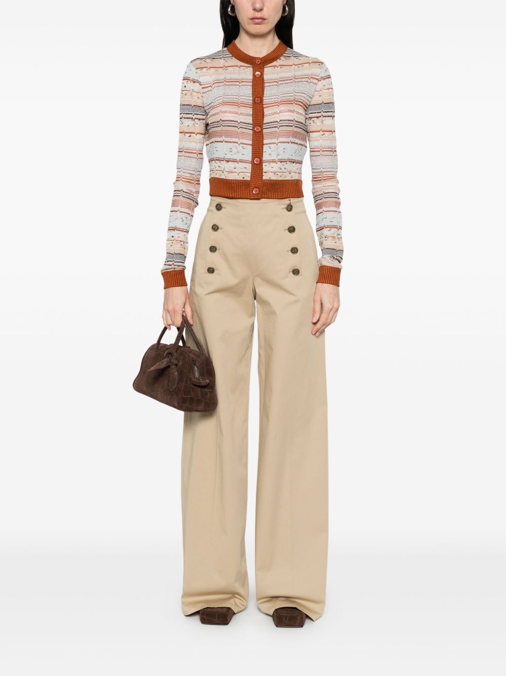 panel-detail trousers - 2