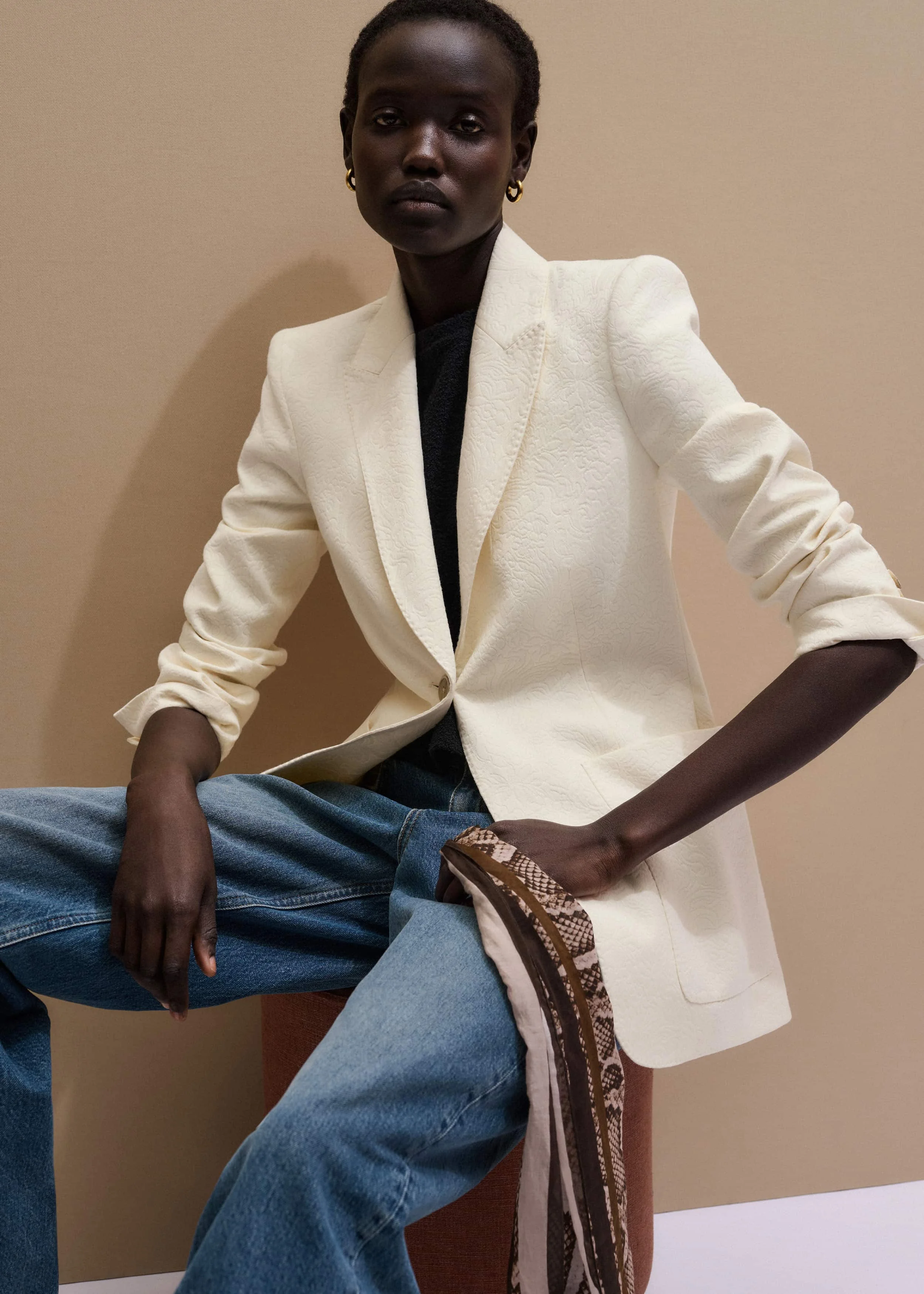 Sharp Shoulder Blazer - 1