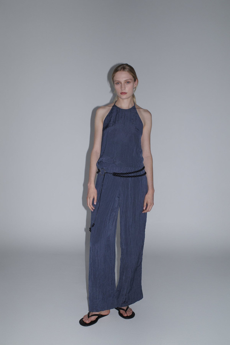 Crinkle Relaxed Pants - Ink 8