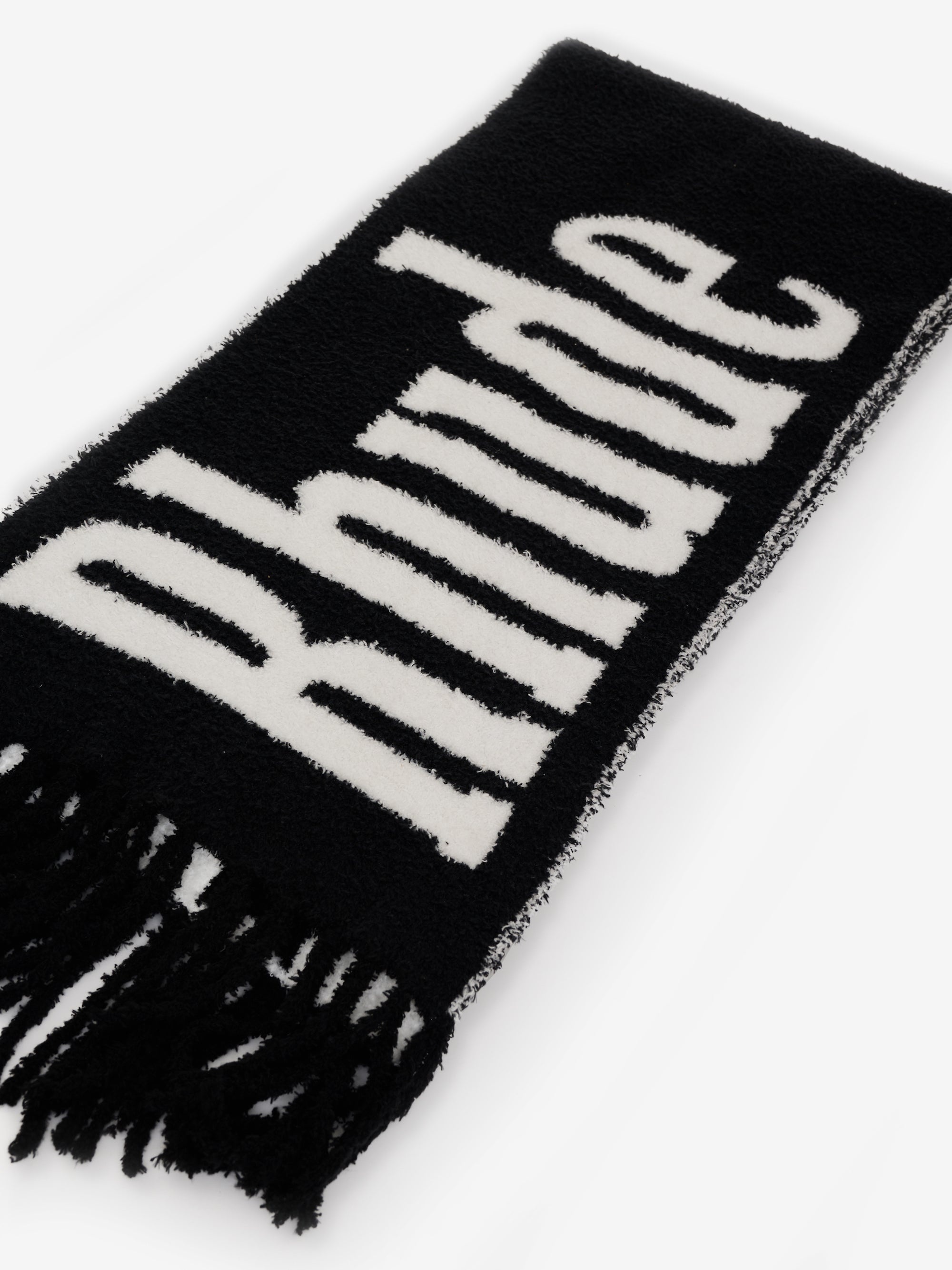 FUZZY OVERSIZED LOGO SCARF - 2