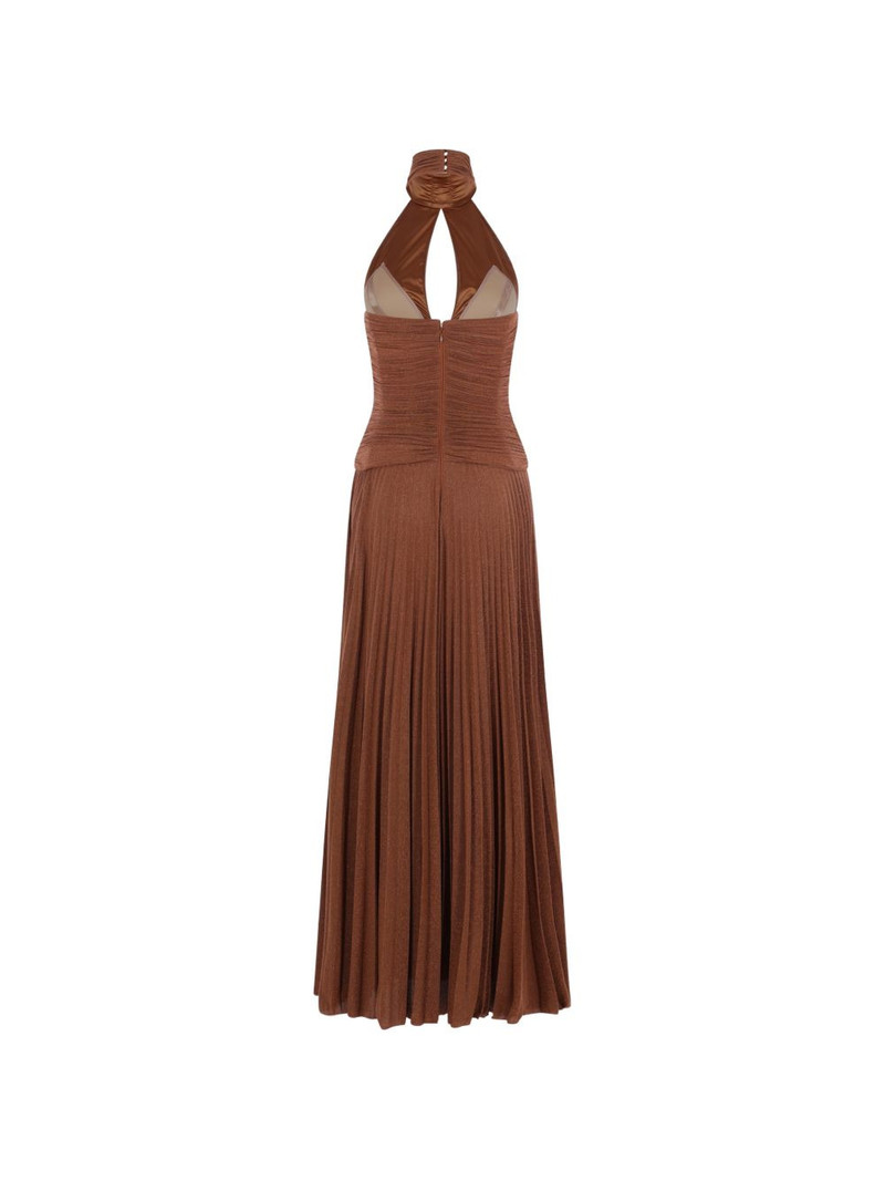 ELISABETTA FRANCHI pleated halterneck maxi dress outlook