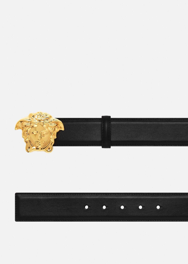 VERSACE La Medusa Leather Belt Flat outlook
