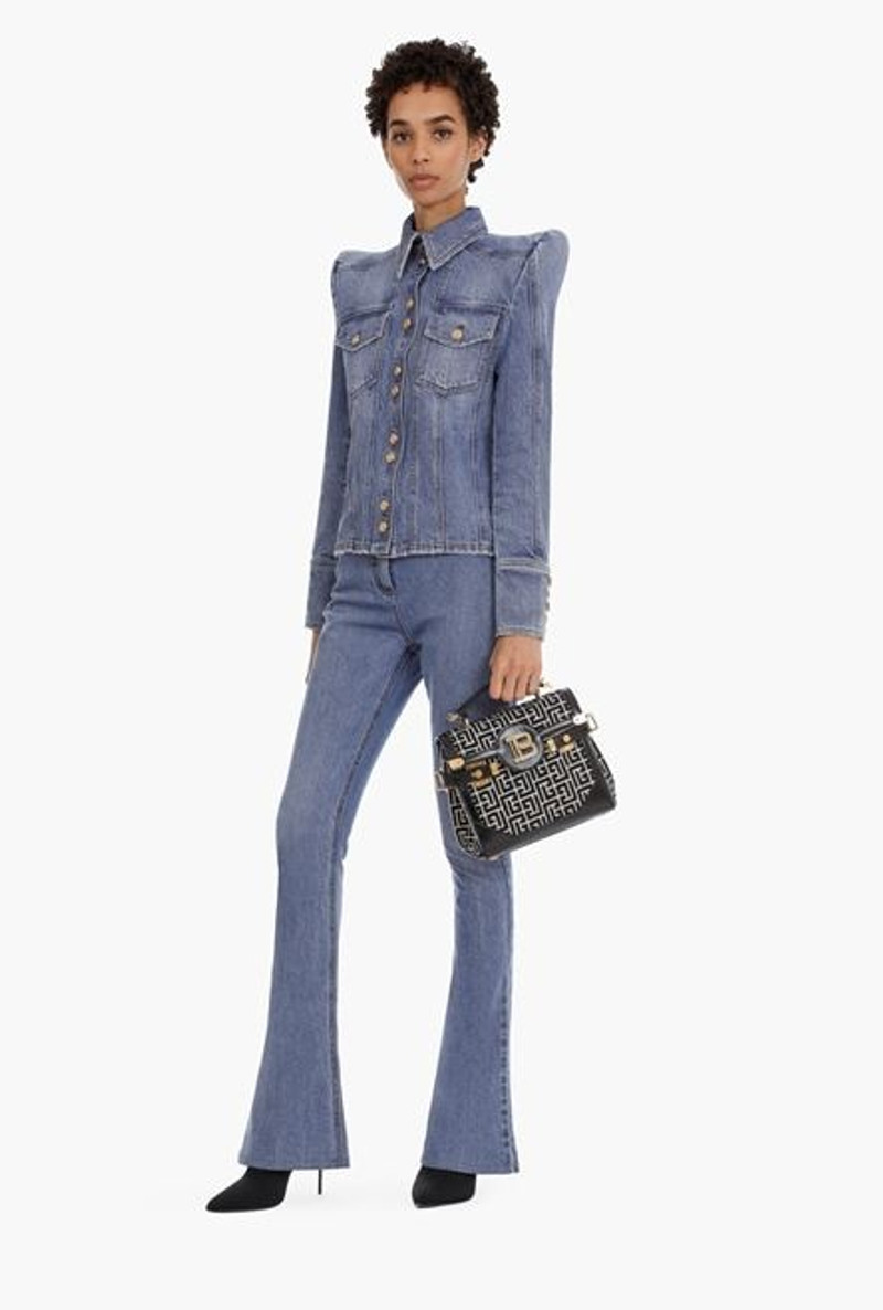 Balmain High waist denim bootcut jeans outlook