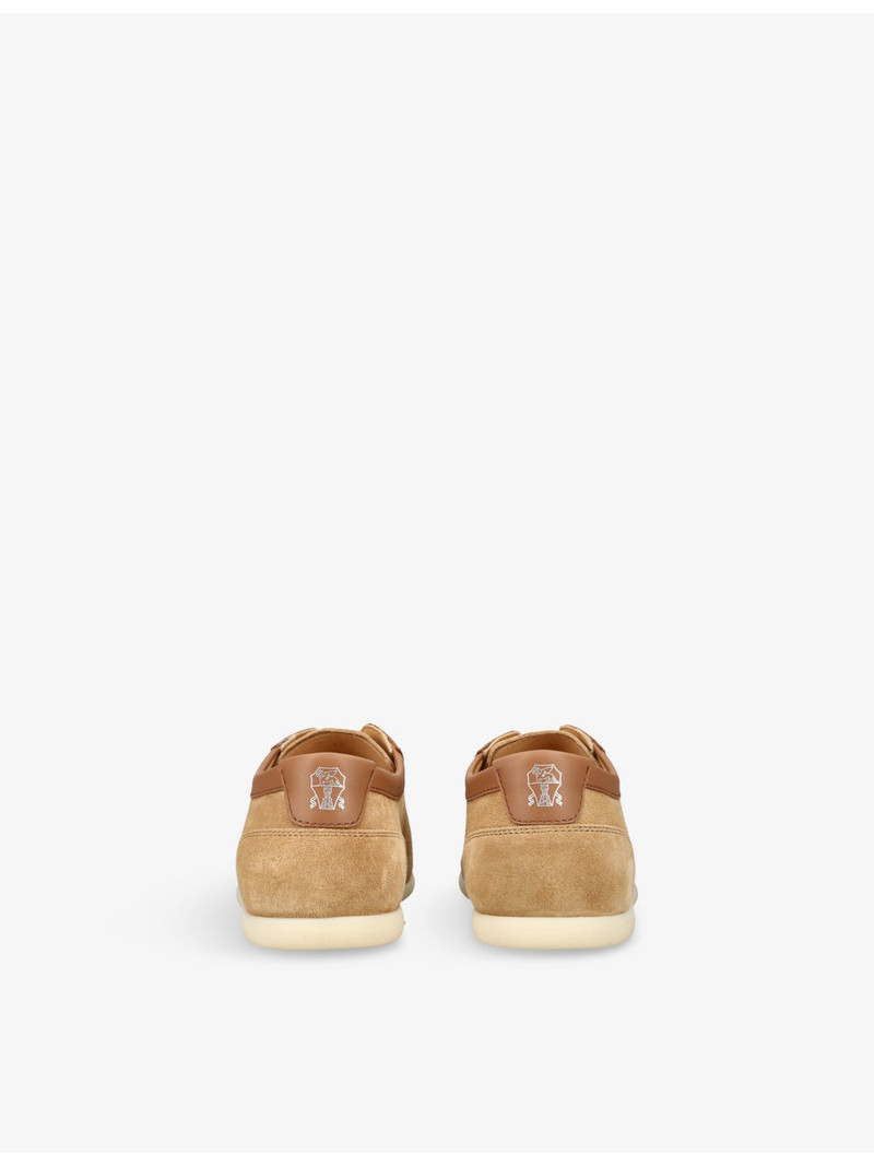 Brunello Cucinelli Branded Suede Low-Top Trainers outlook