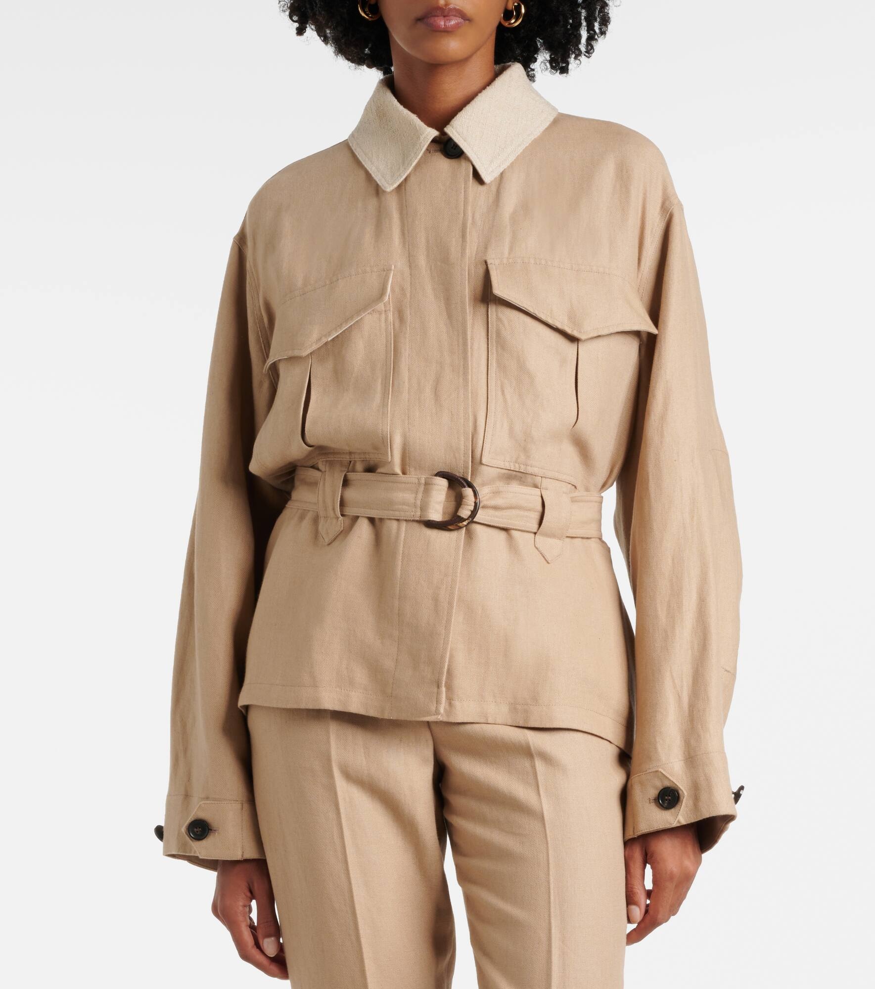 Dillon linen crêpe jacket - 7