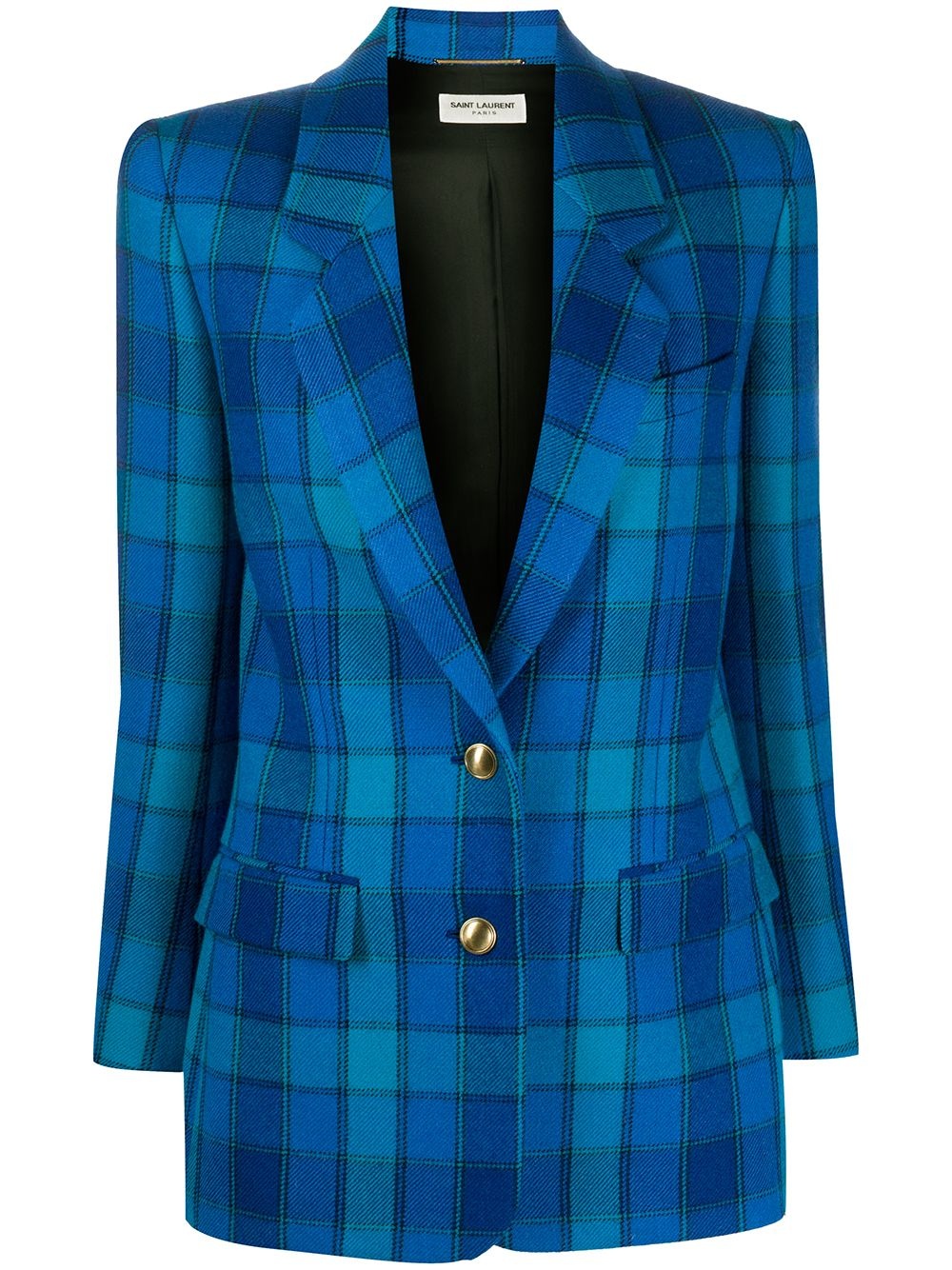 check-pattern single-breasted blazer - 1