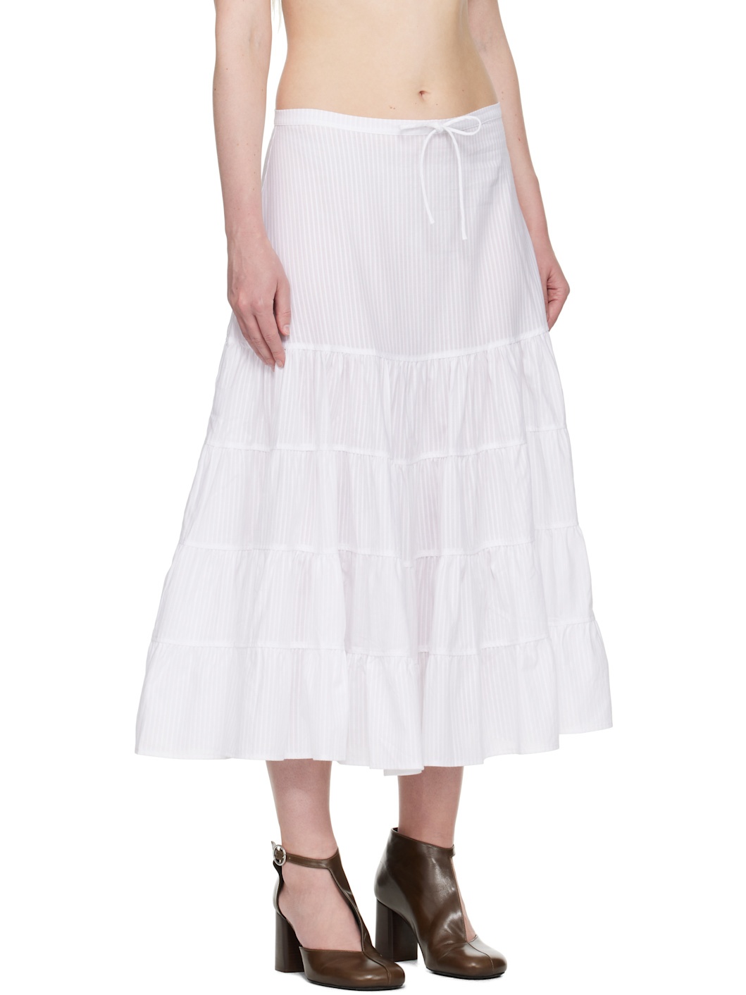 White Long Etoile Maxi Skirt - 2