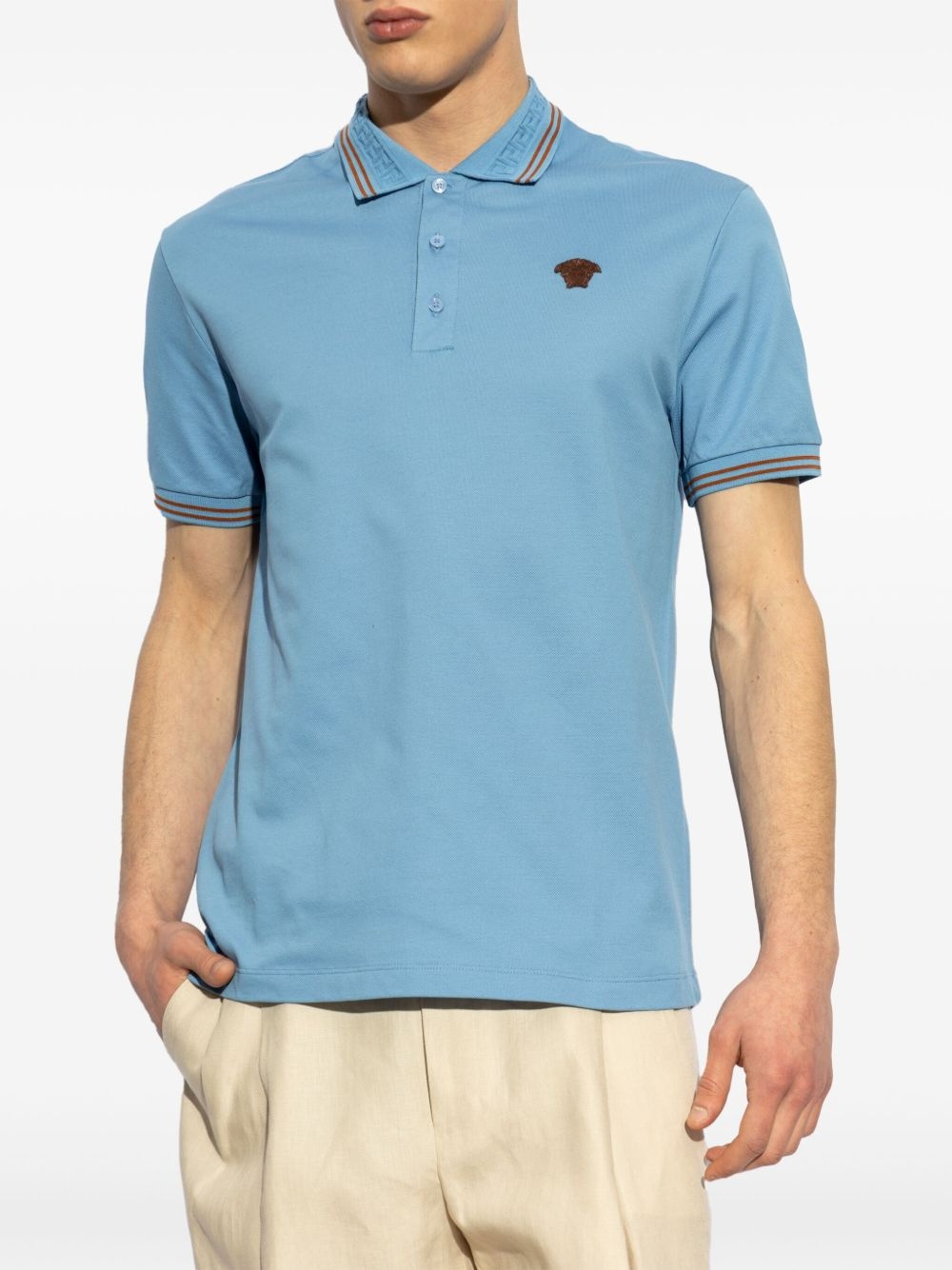 logo-embroidered polo shirt - 3