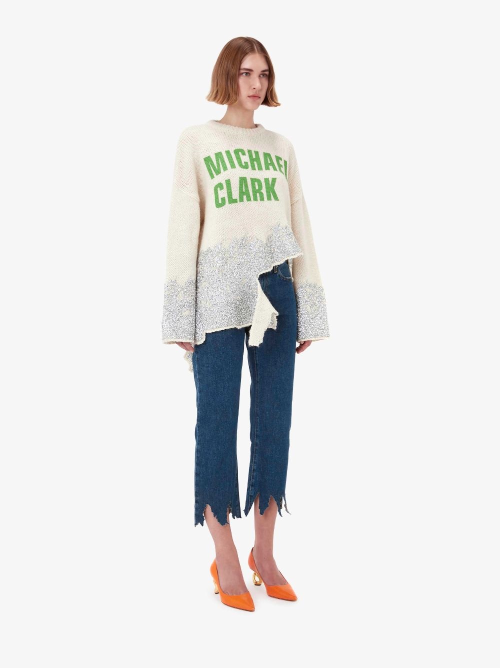 x Michael Clark distressed glitter jumper - 4