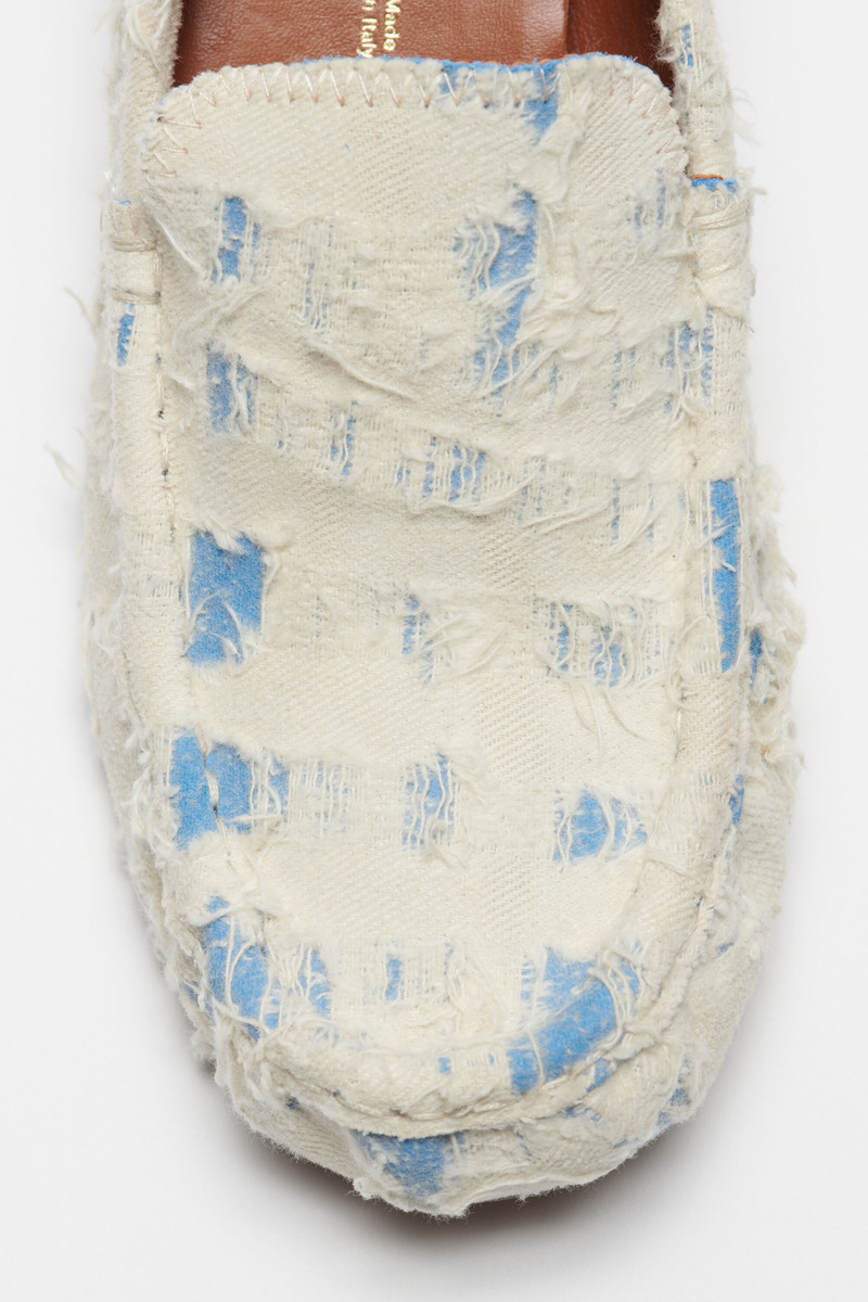 Distressed eather heel loafers - Blue/white 5