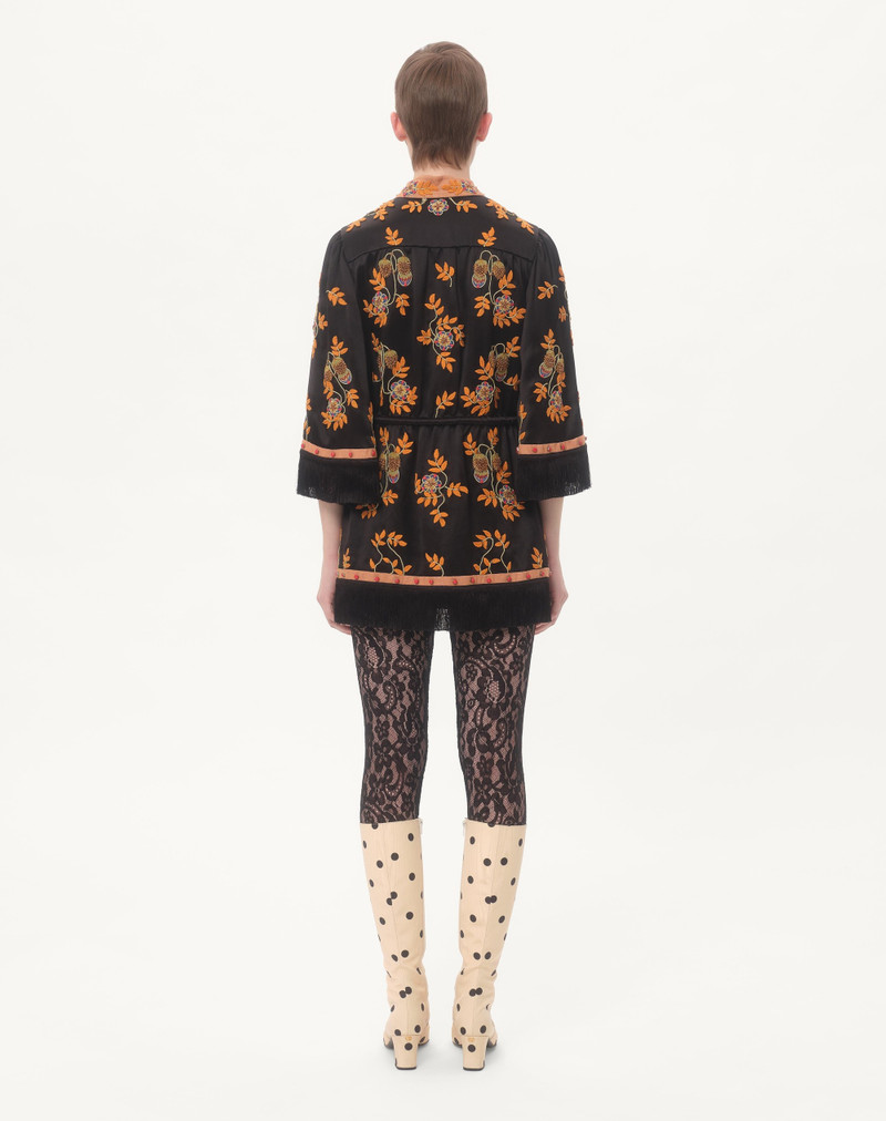 SHORT DRESS IN EMBROIDERED WASHED DOUBLE DUCHESSE 8