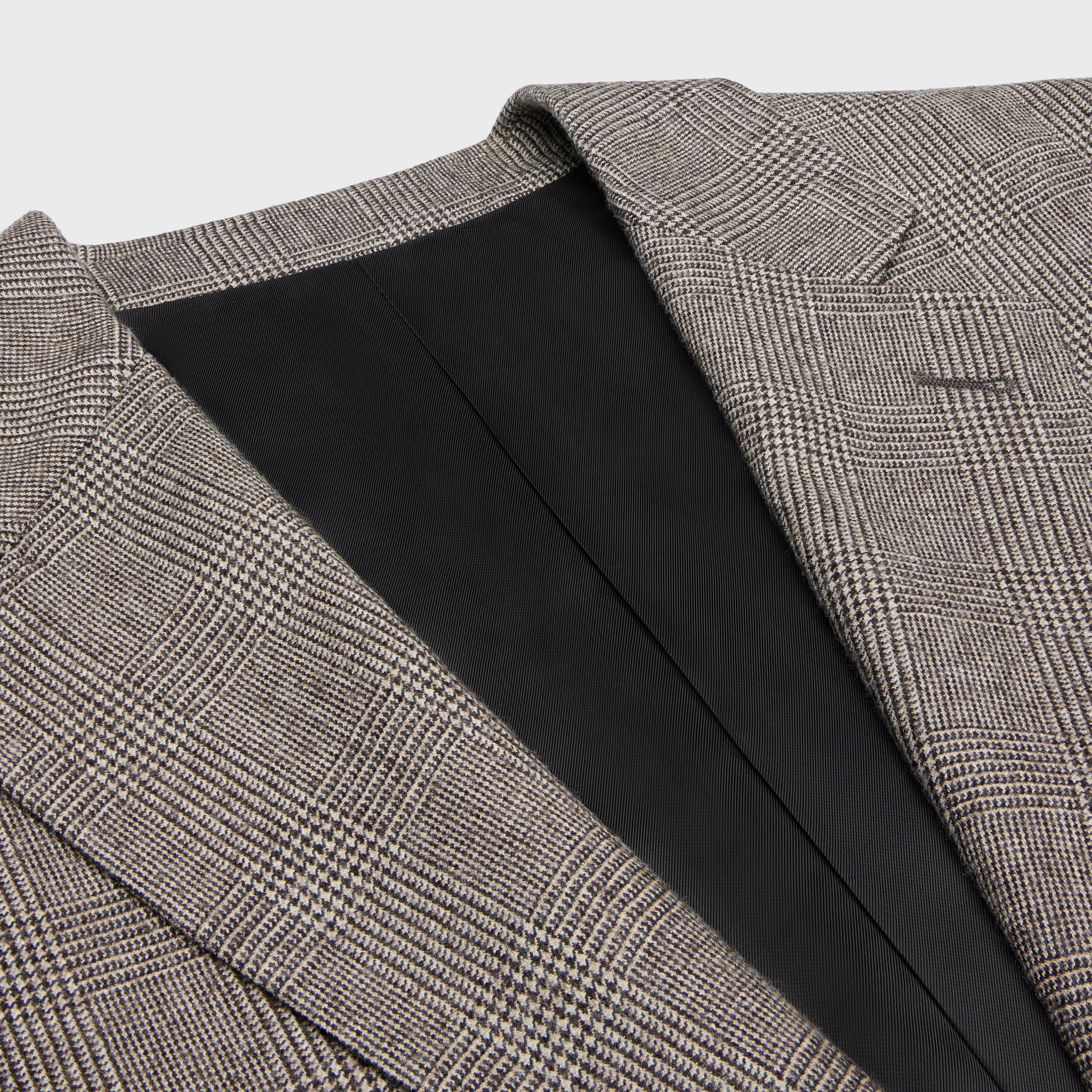 CELINE｜JACKETS (SHORT JACKET IN PRINCE OF WALES FLANNEL mods jacket in prince of wales wool - NOIR/CRAIE | CELINE