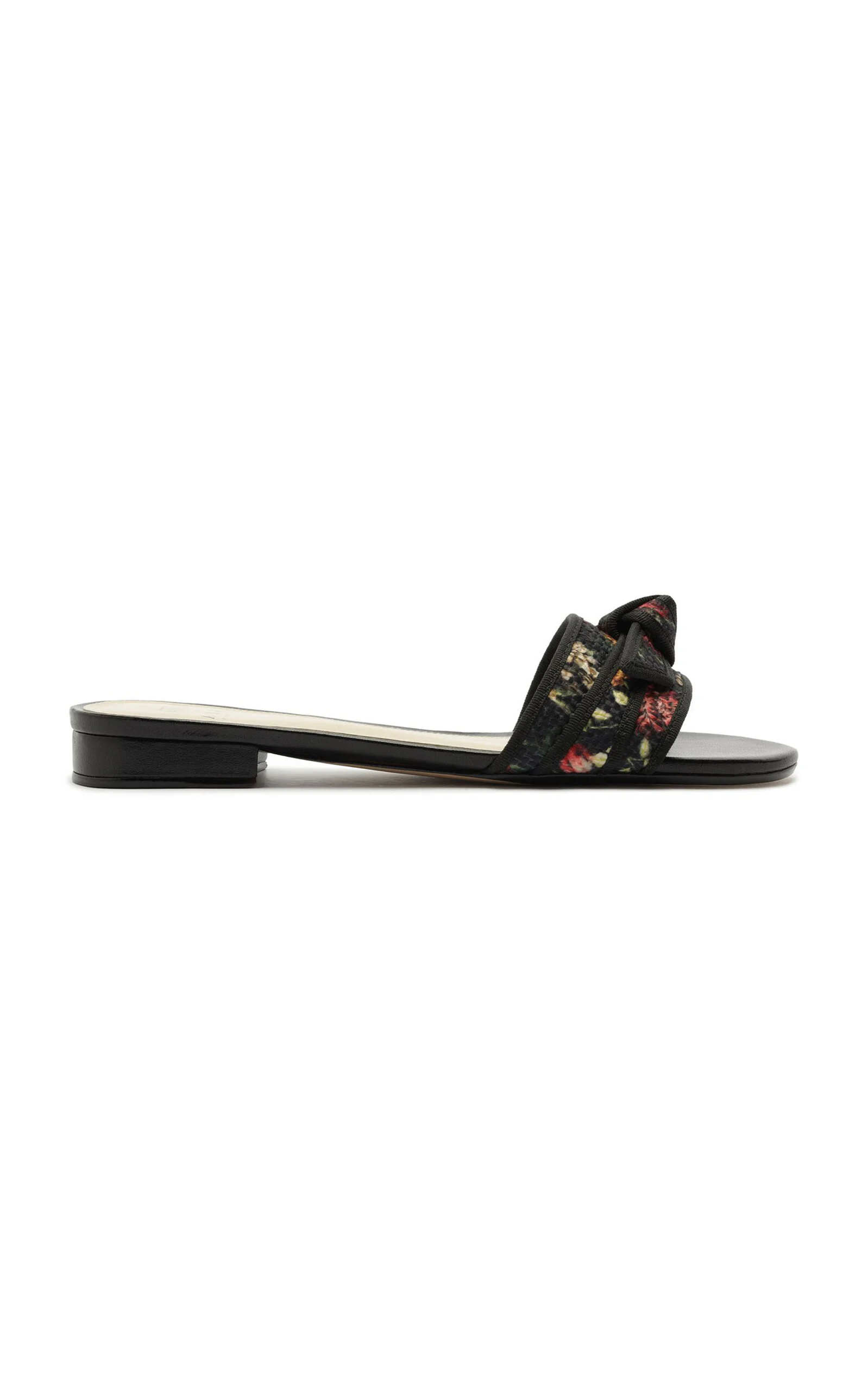Grossgrain Raffia Sandals black - 1