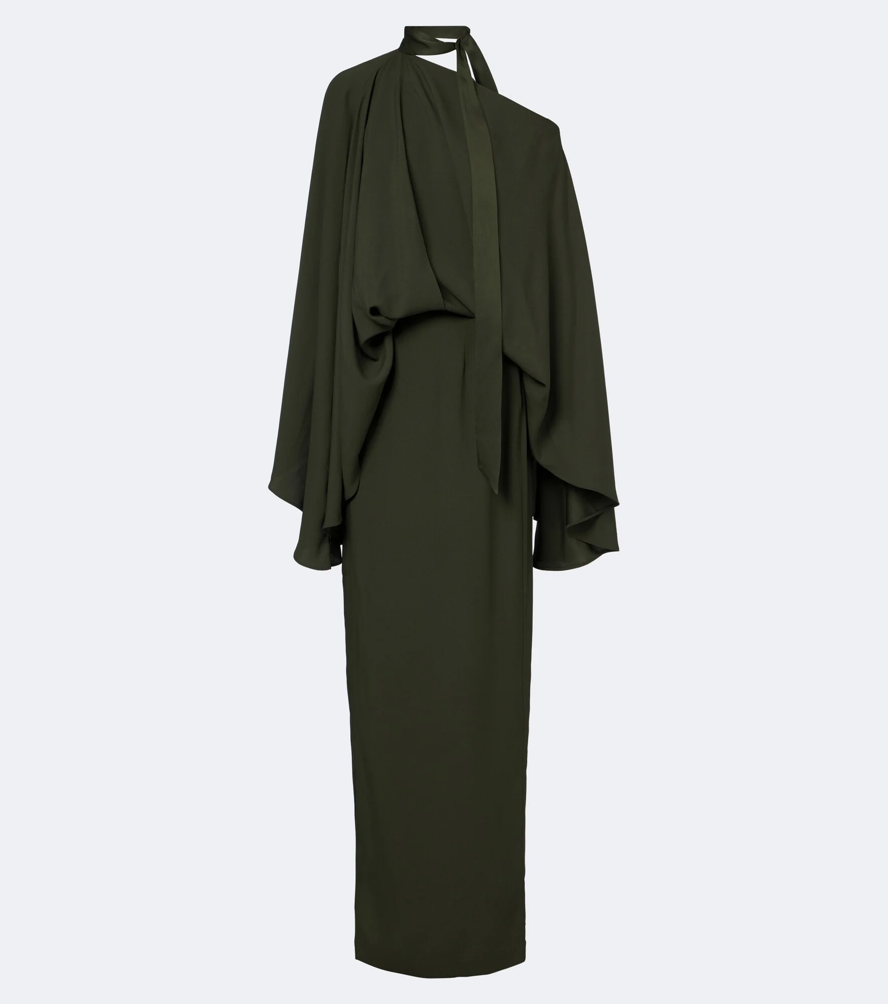 Brooks draped scarf-detail gown - 1