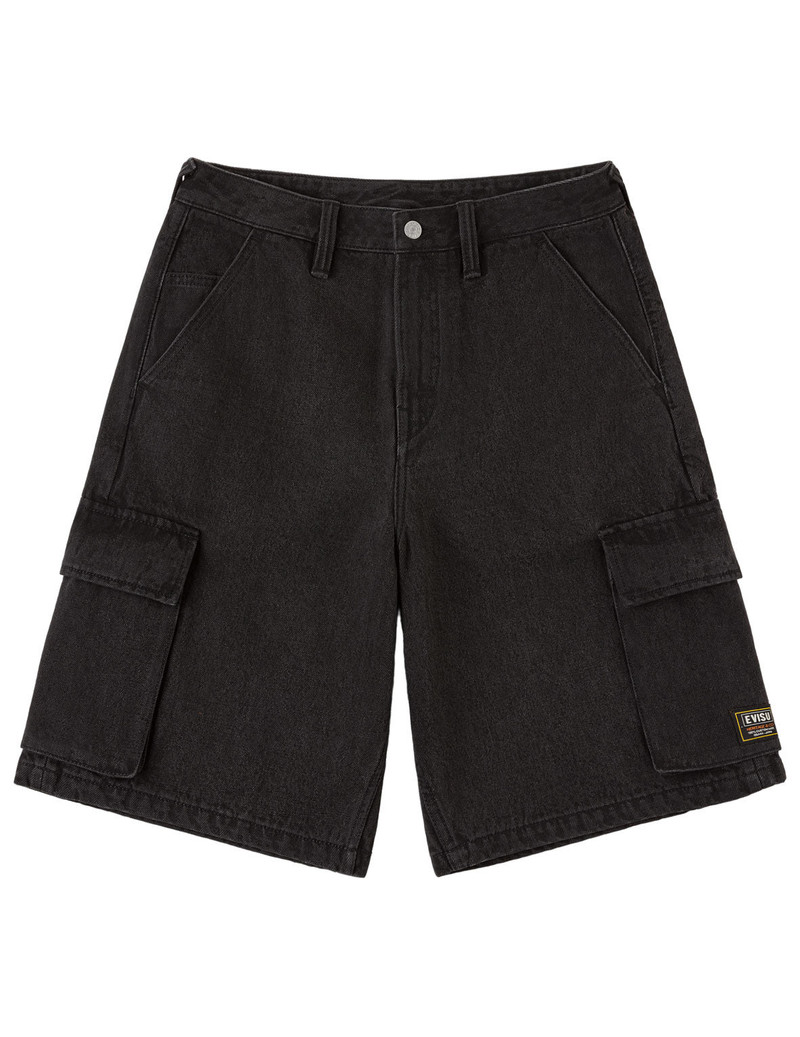 EVISU Multi-Pocket Seagull Black Jorts outlook