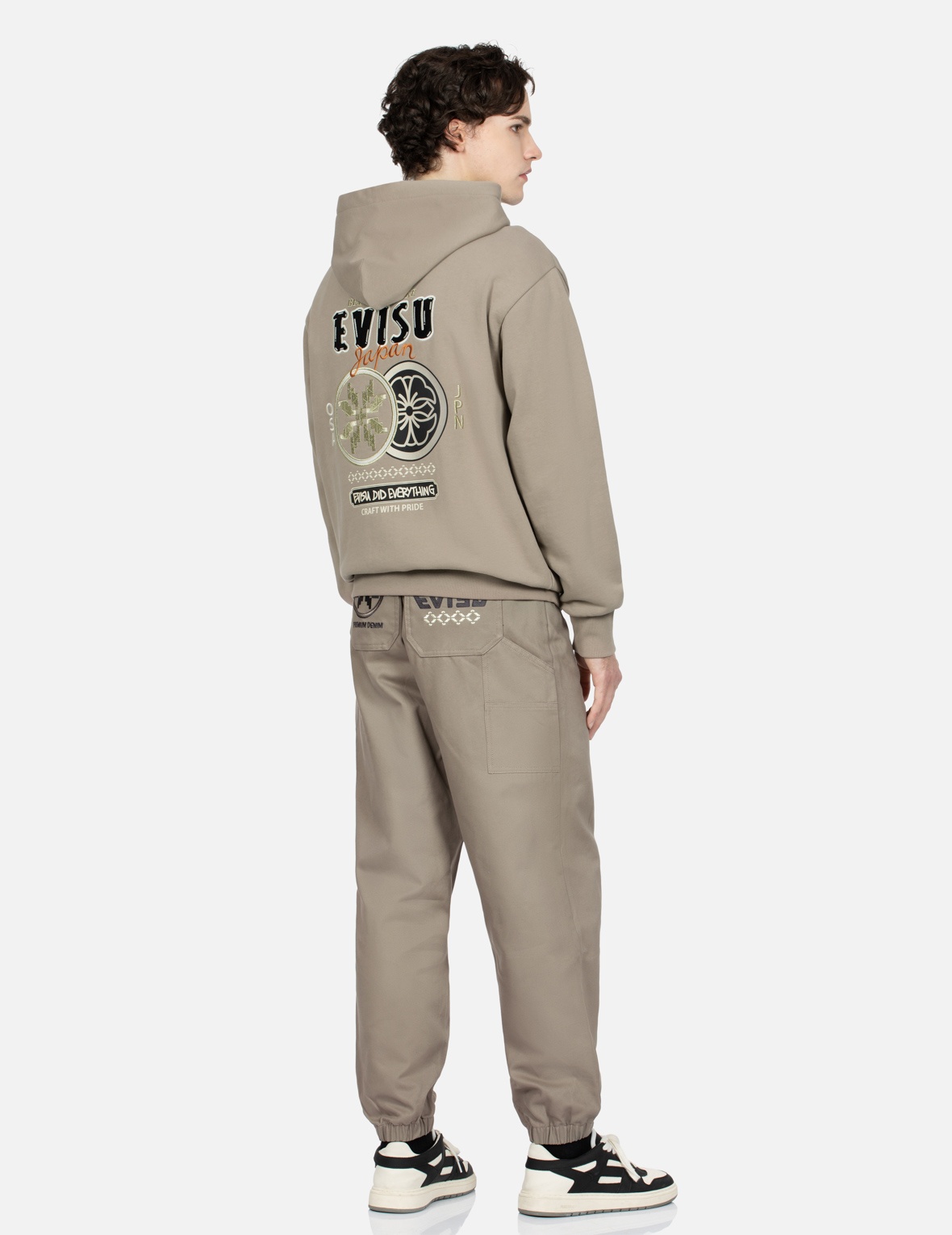 KAMON AND LOGO EMBROIDERY WOVEN JOGGER PANTS - 3