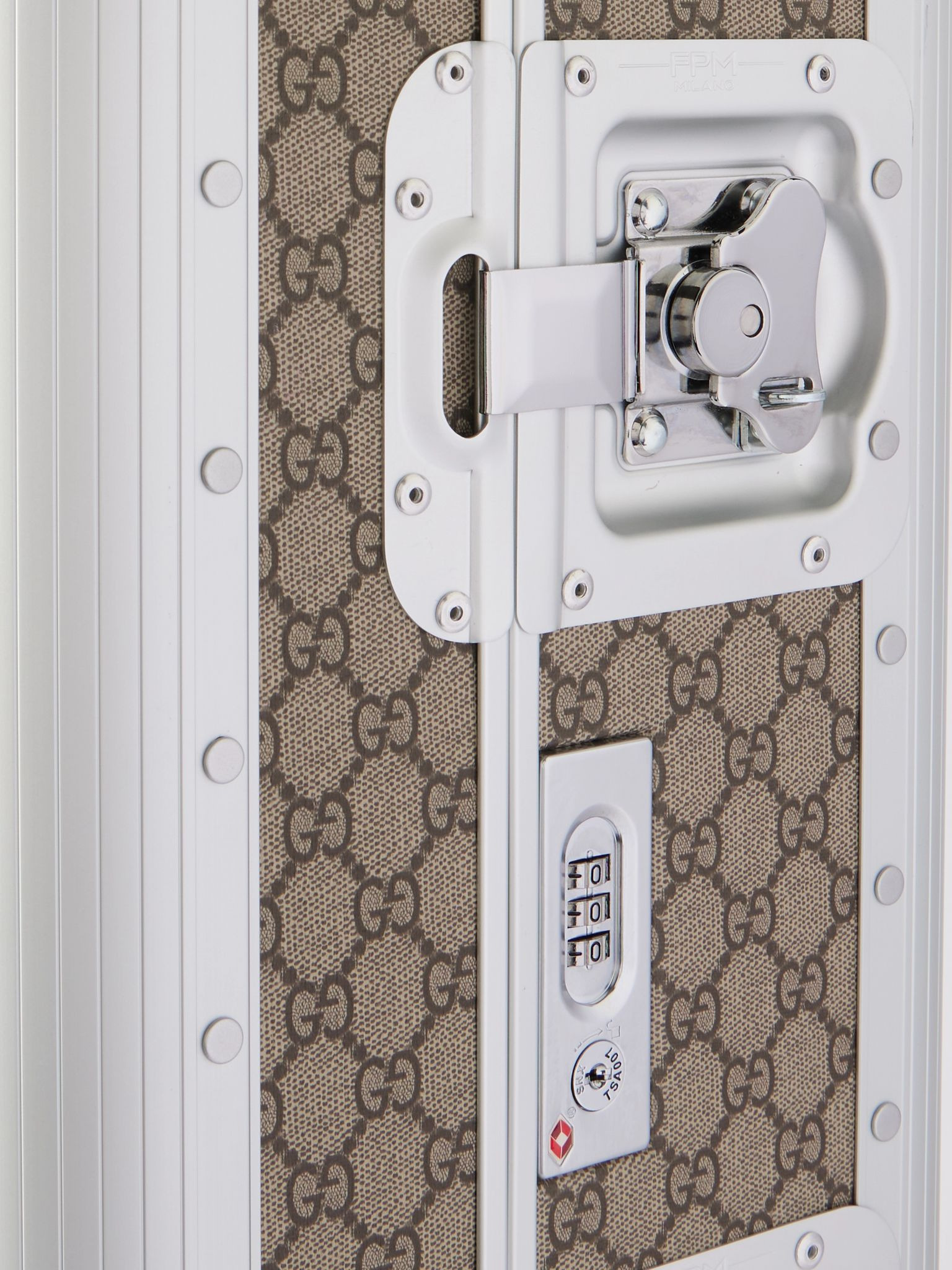 + FPM Milano 53cm Monogrammed Coated-Canvas and Aluminium Suitcase Silver - 6